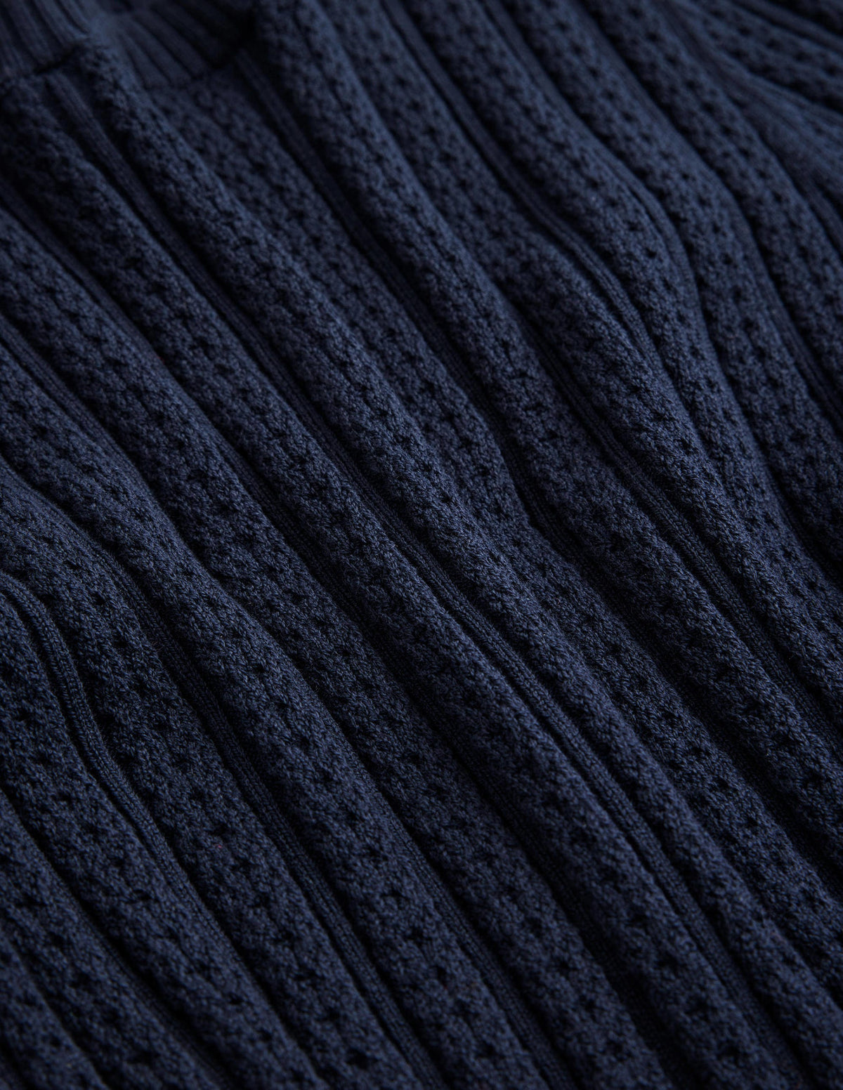 Ribbed Pointelle Top-Navy-6