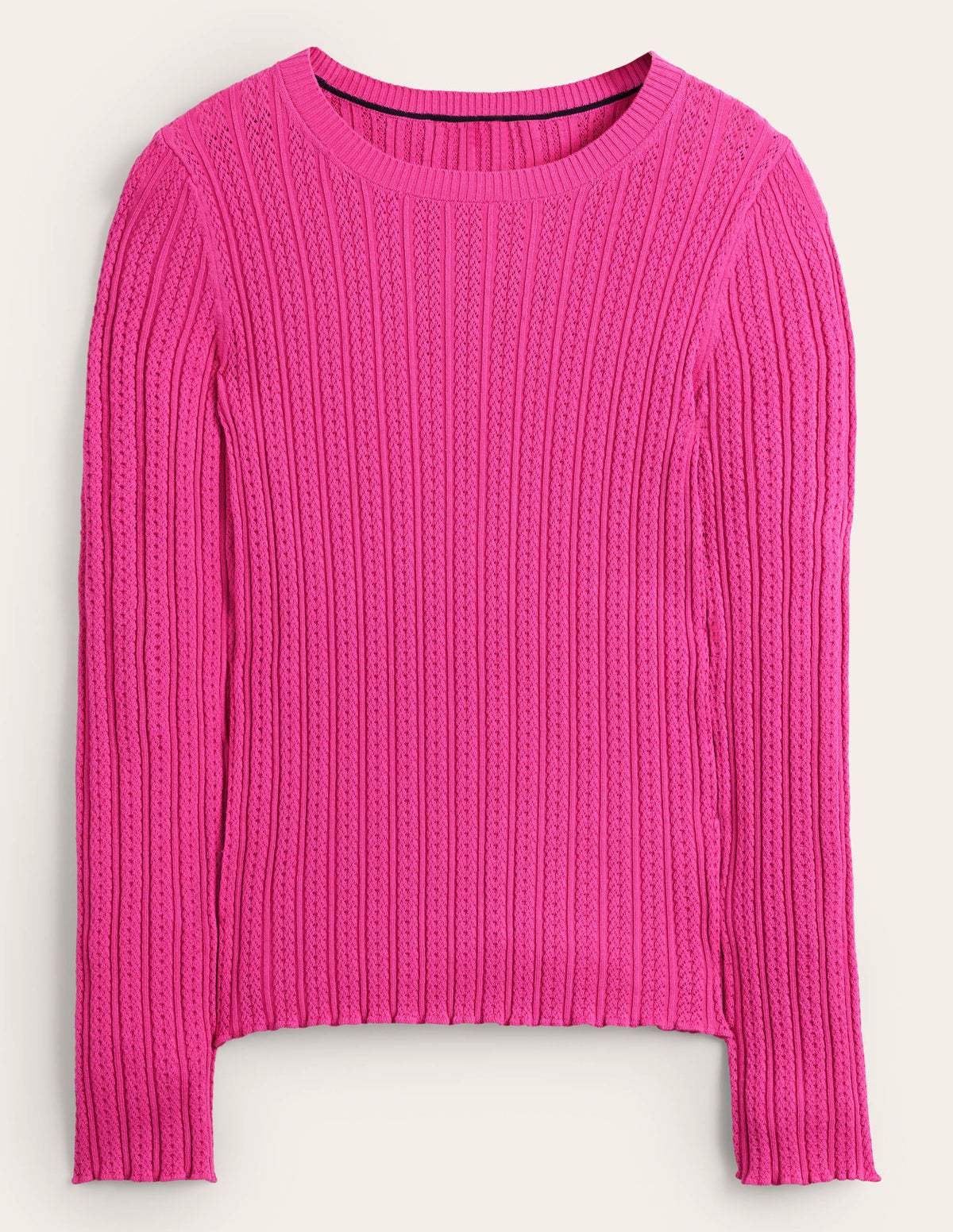 Ribbed Pointelle Top-Fuschia Fedora - Image 5