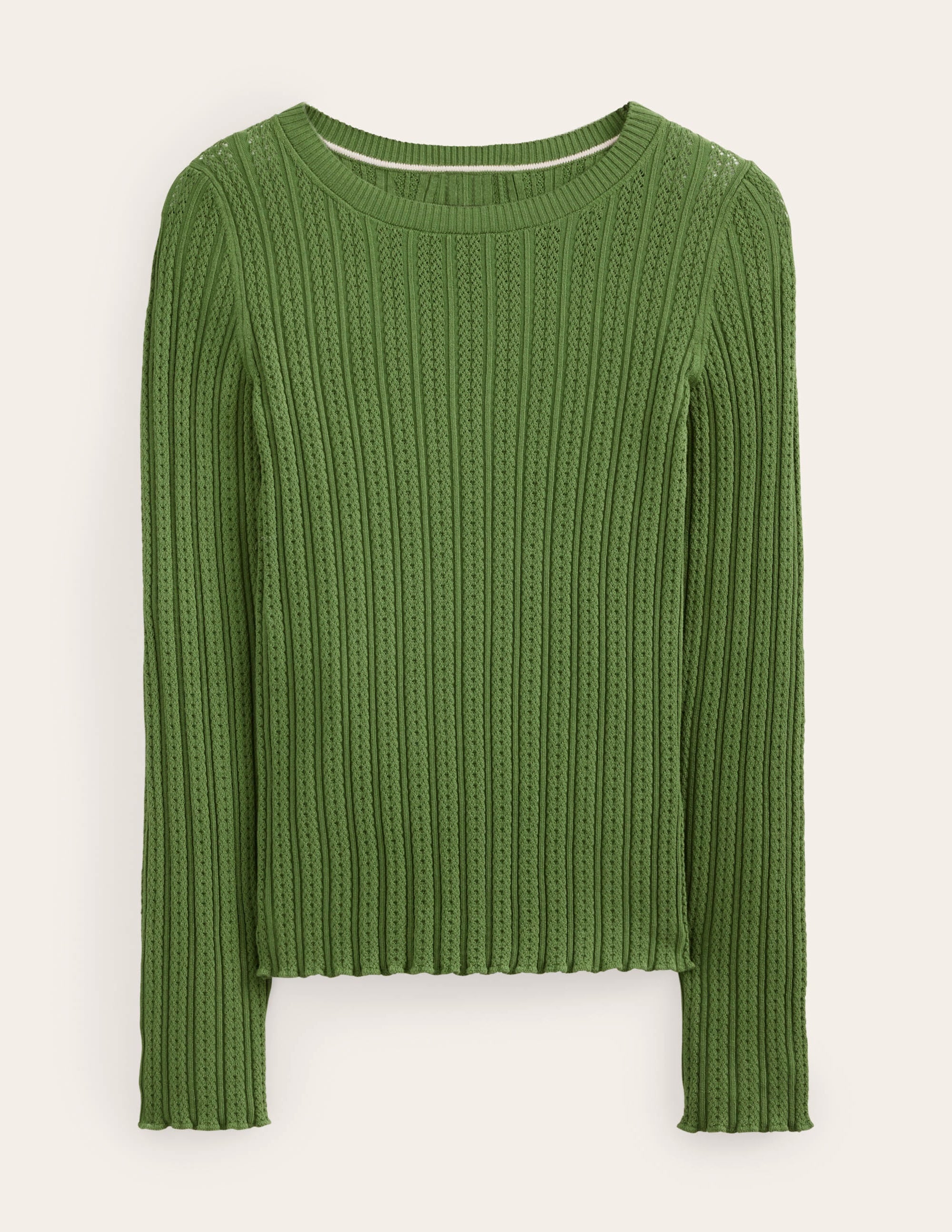 Ribbed Pointelle Top-Park Ranger - Image 2