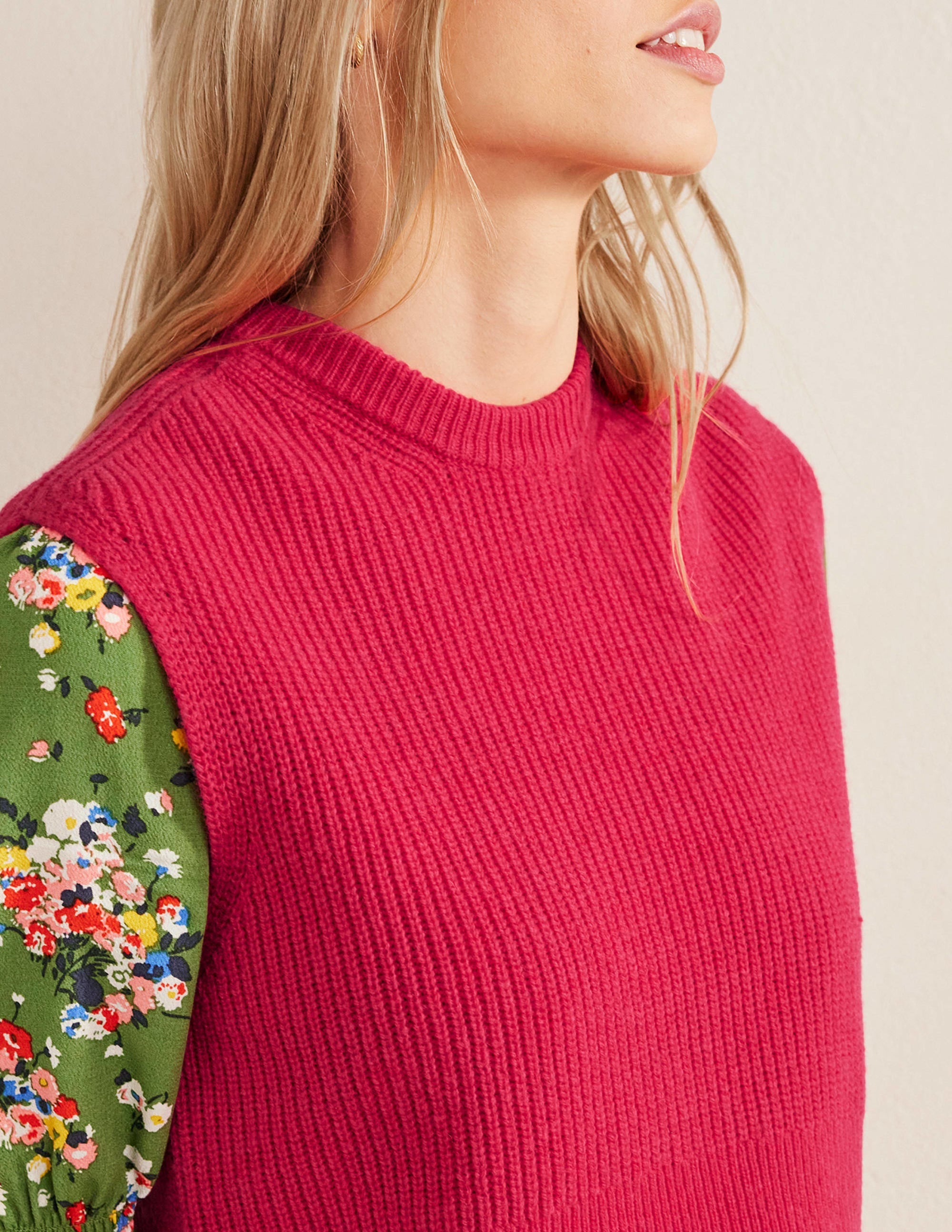 Cropped Ribbed Tank-Virtual Pink - Image 2