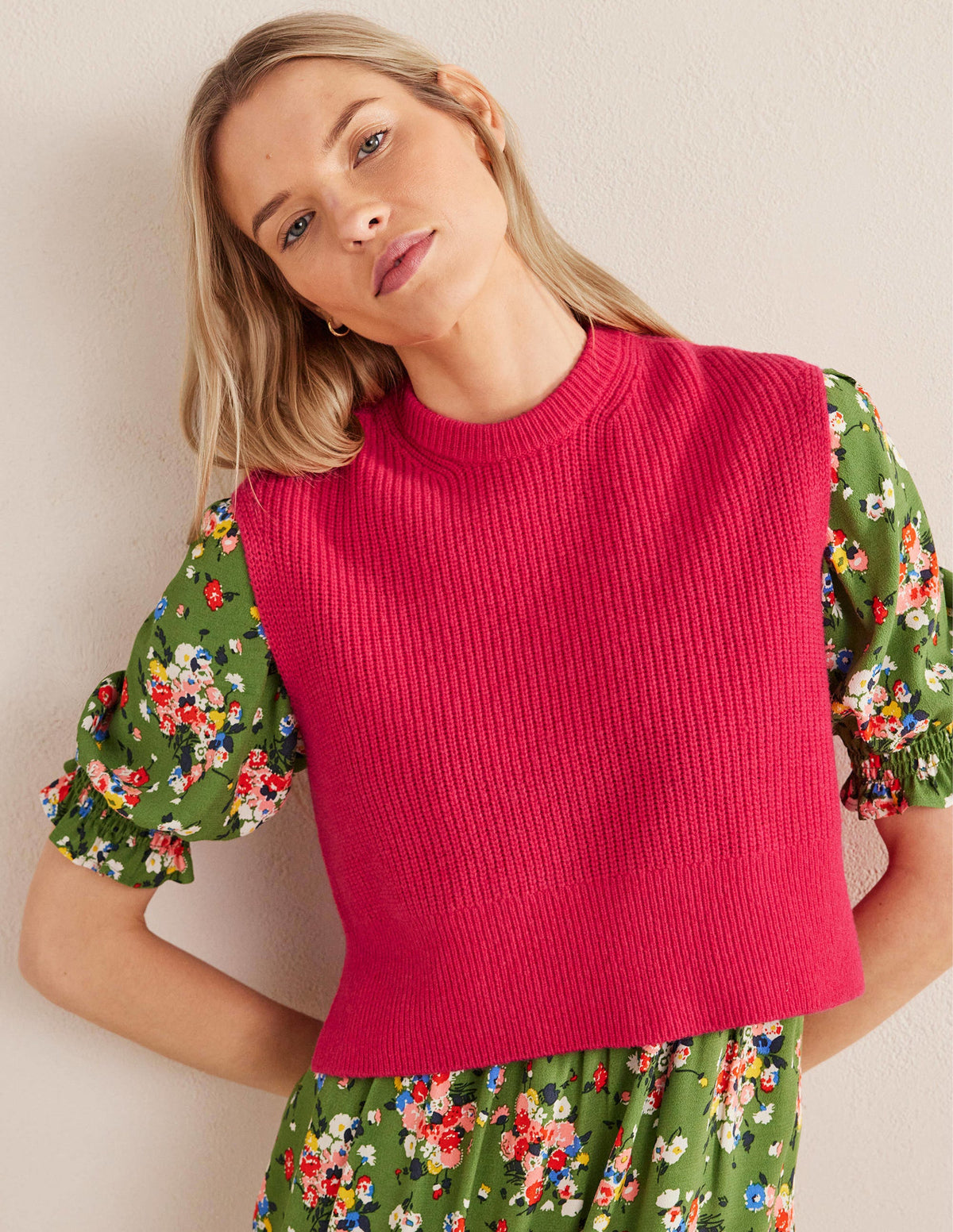 Cropped Ribbed Tank-Virtual Pink - Image 4