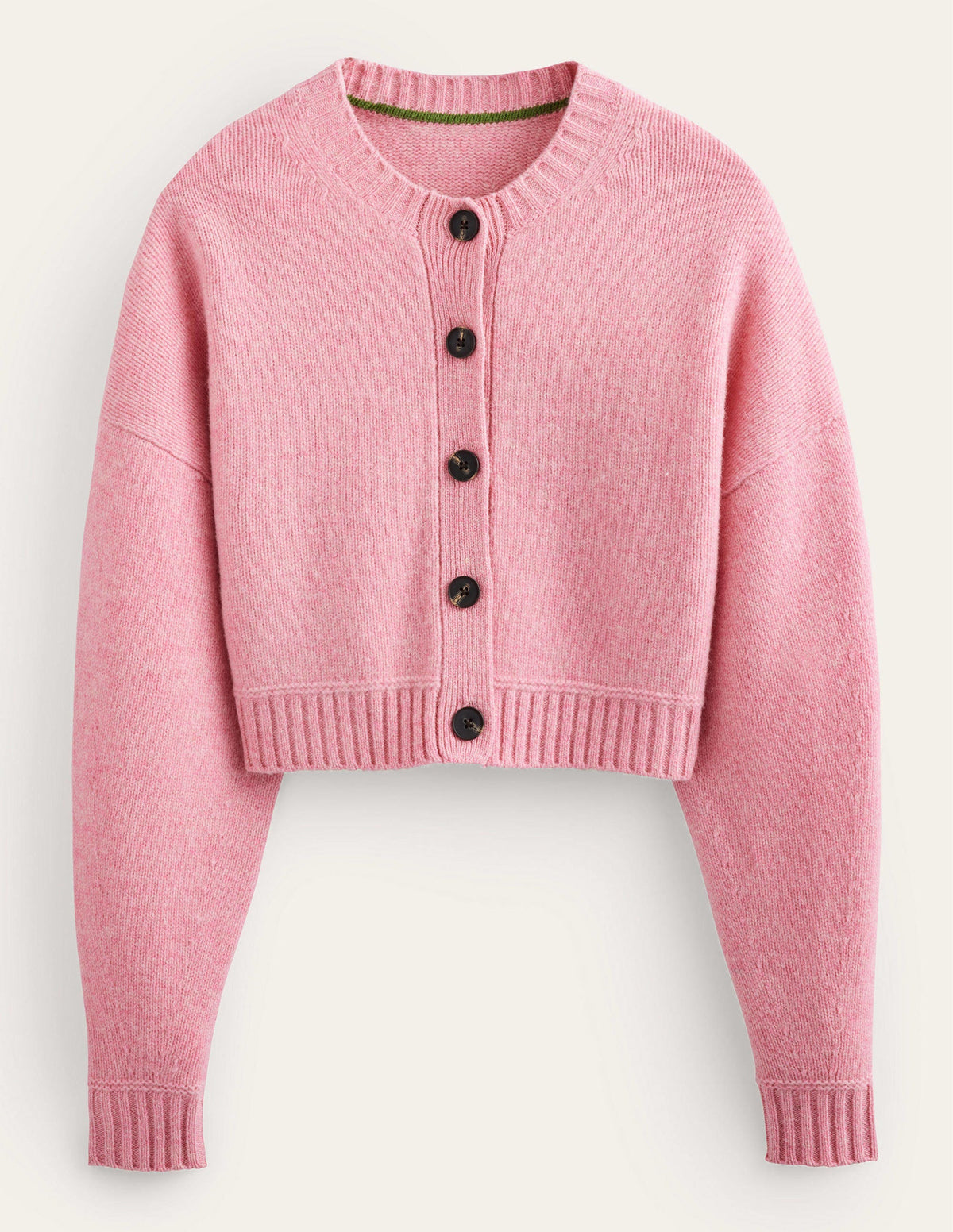 Brushed Wool Cropped Cardigan-Pink Lemonade - Image 6