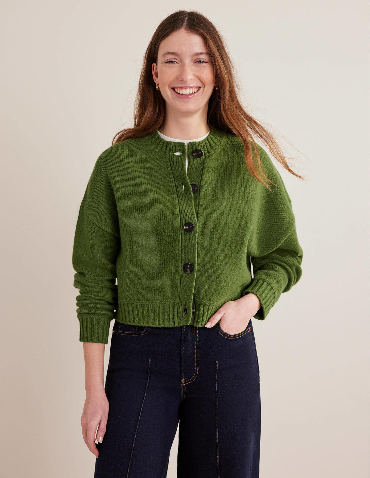 Brushed Wool Cropped Cardigan-Park Ranger-1