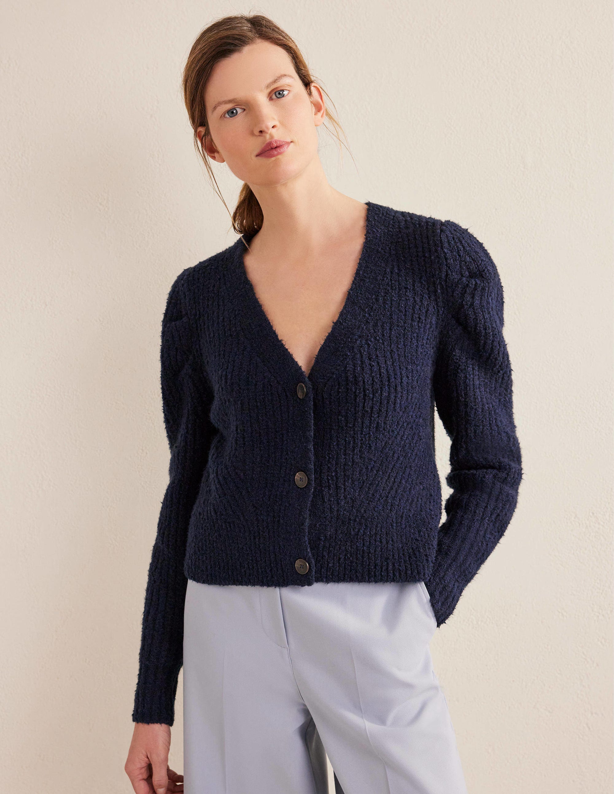 Engineered Rib Cardigan-Navy - Image 4