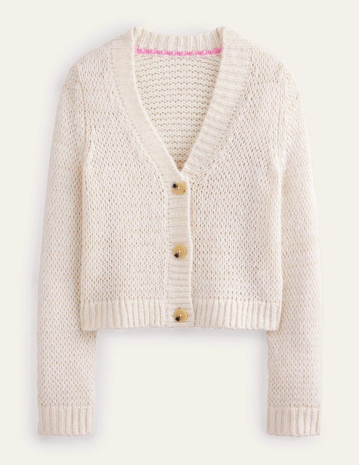 Fluffy Open Stitch Cardigan-Warm Ivory-5