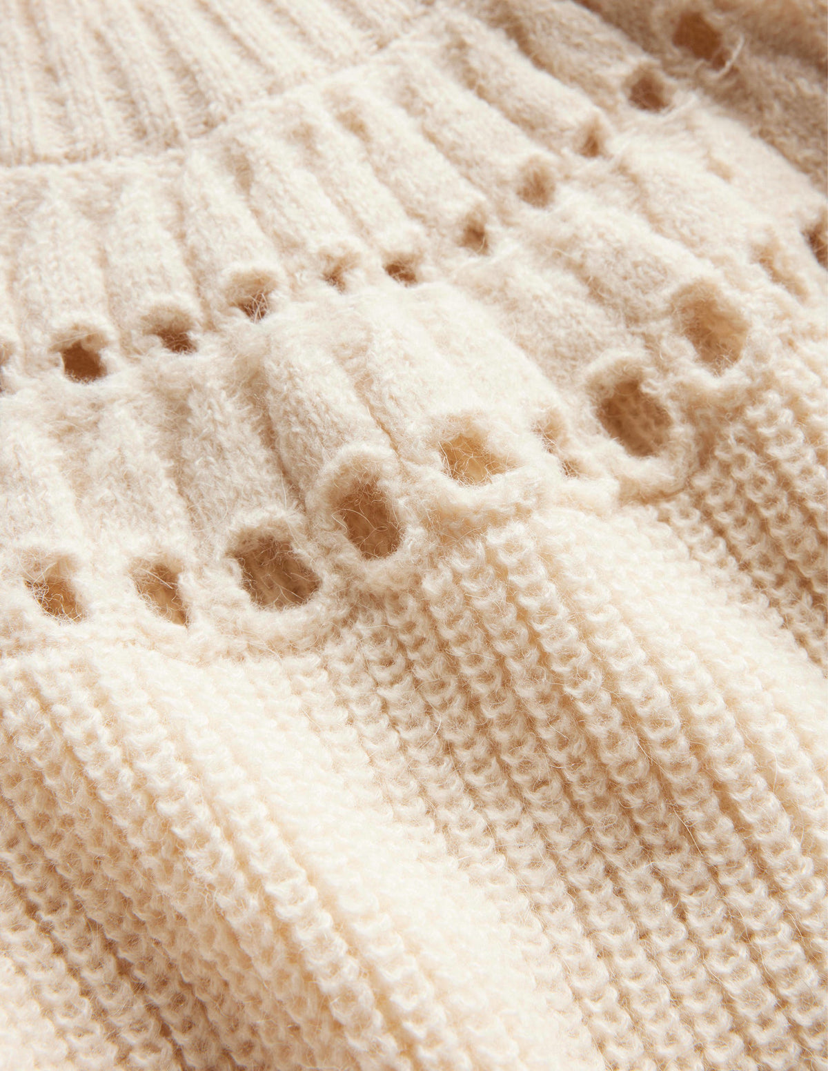 Fluffy Ruffle Jumper-Ivory Marl-6