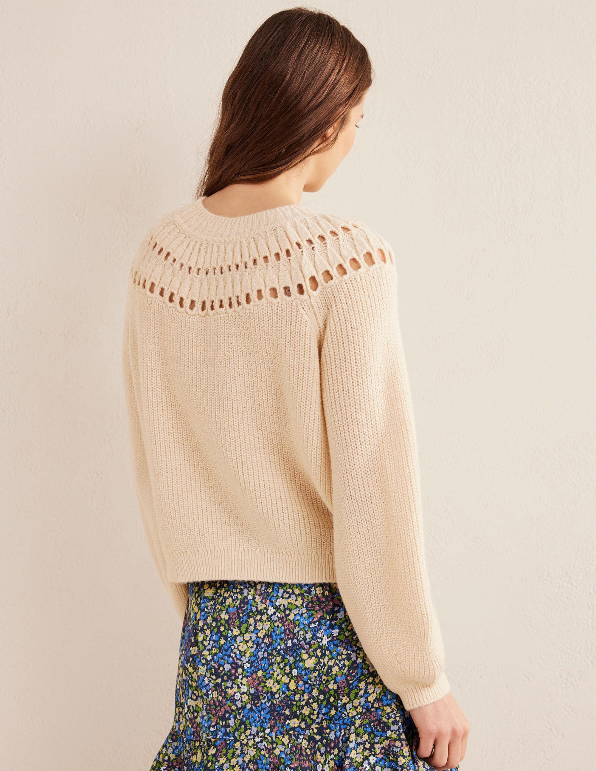 Fluffy Ruffle Jumper-Ivory Marl - Image 3