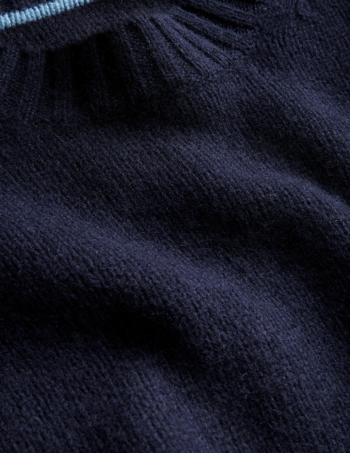 Brushed Wool Cropped Jumper-Navy - Image 9