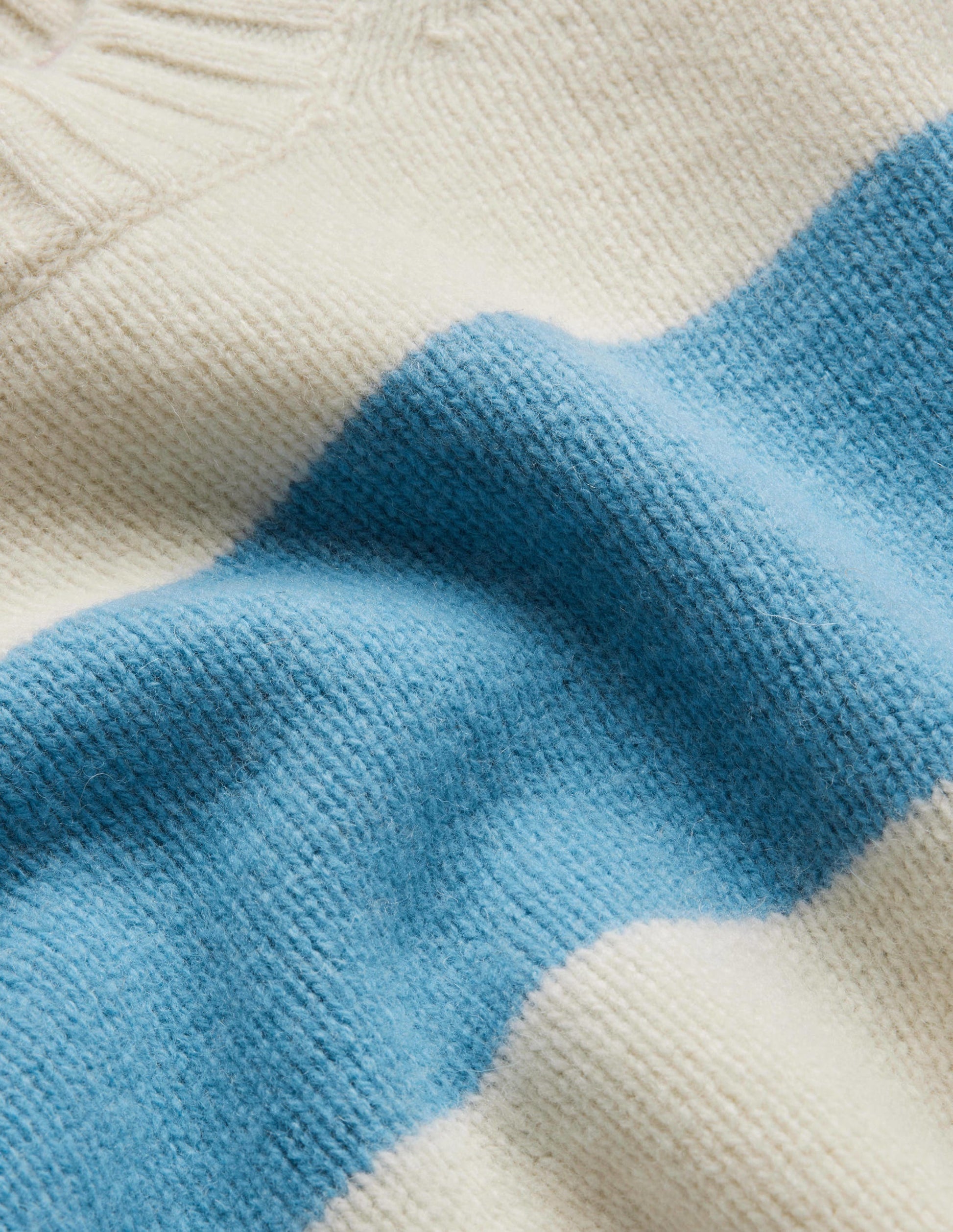 Brushed Wool Cropped Jumper-Linseed, Ivory Stripe-7