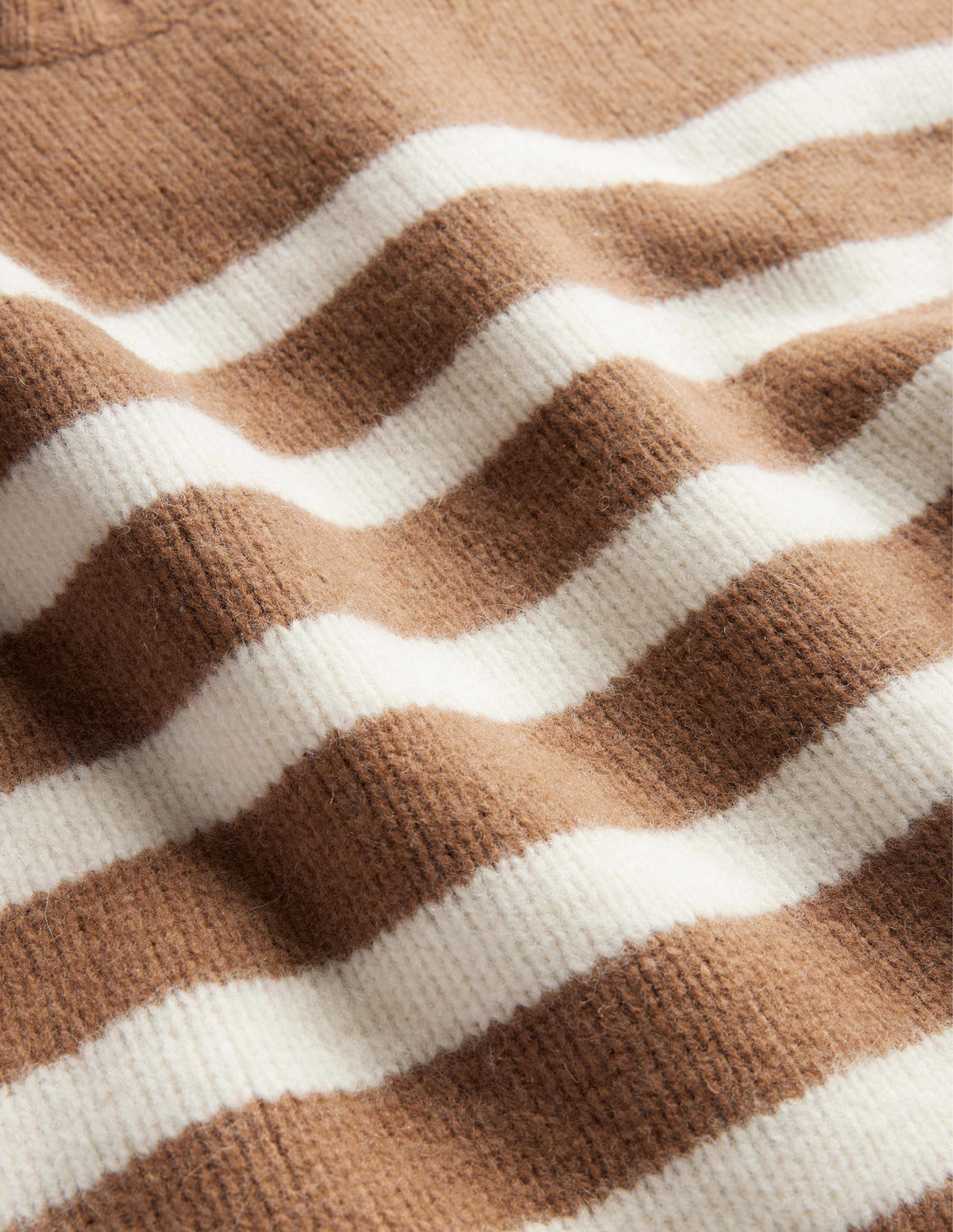Brushed Wool Cropped Jumper-Teddy Bear, Ivory Stripe - Image 7