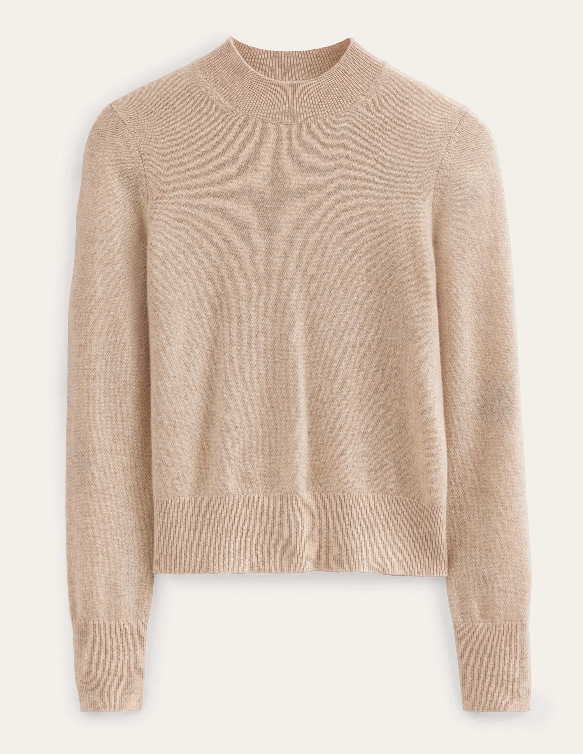 Cashmere Stand Neck Jumper-Chinchilla Melange - Image 6