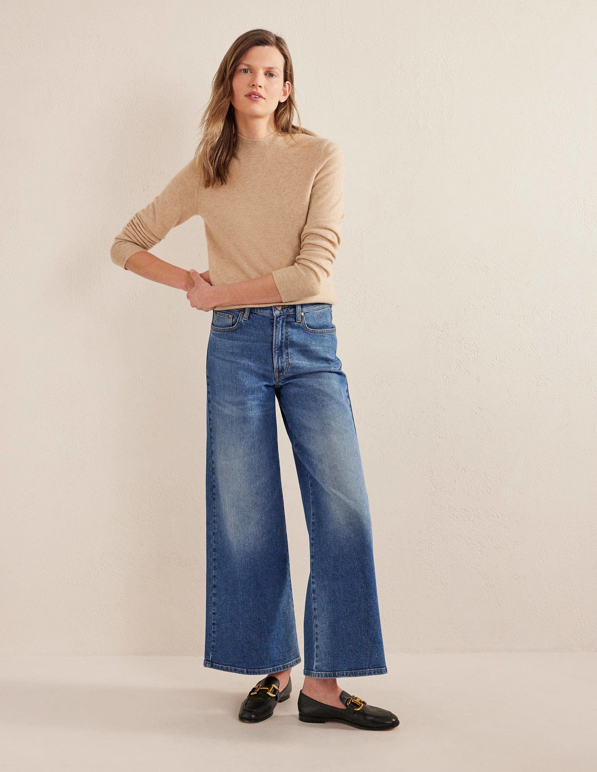 Cashmere Stand Neck Jumper-Chinchilla Melange-5