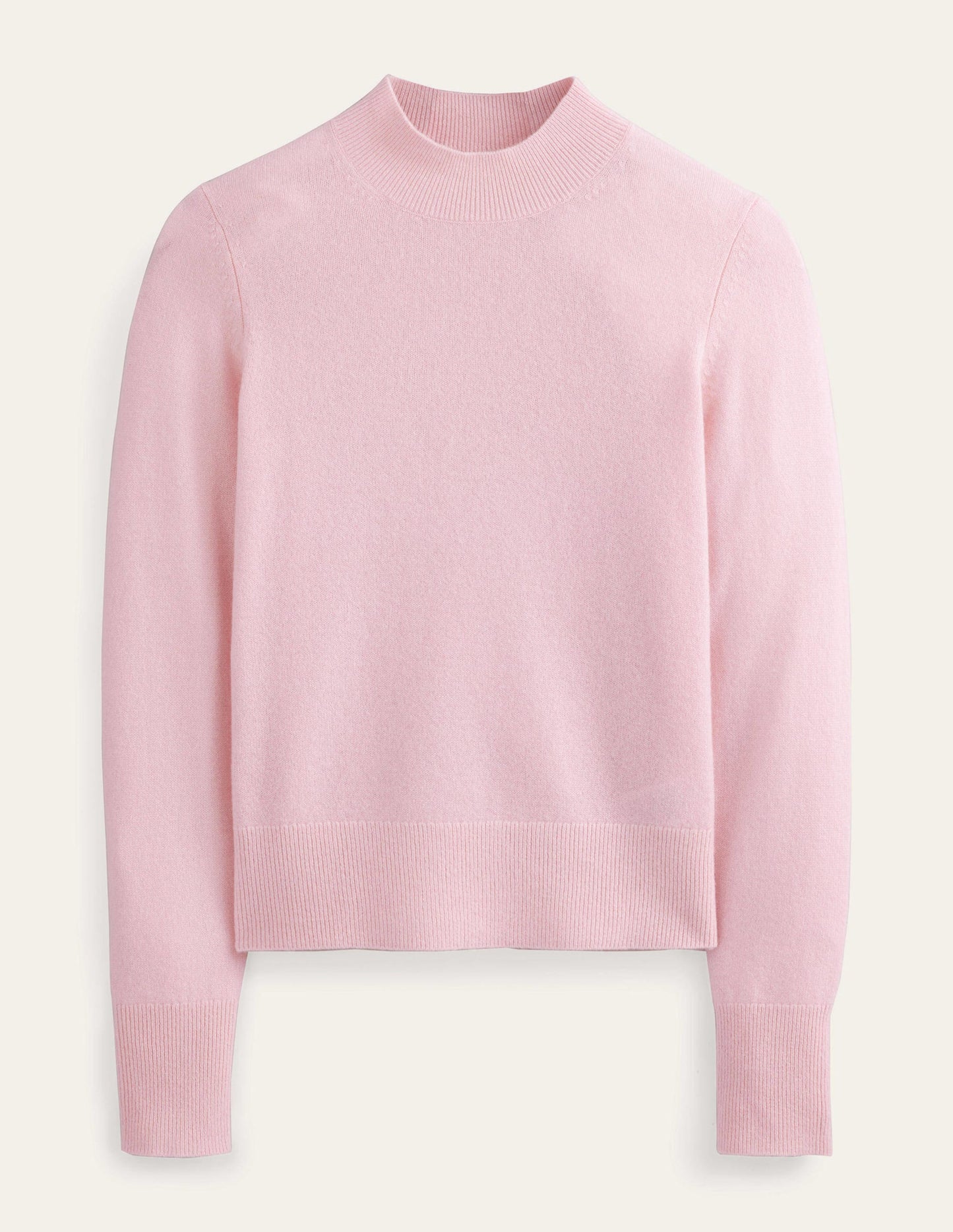 Cashmere Stand Neck Jumper-Marshmallow Pink