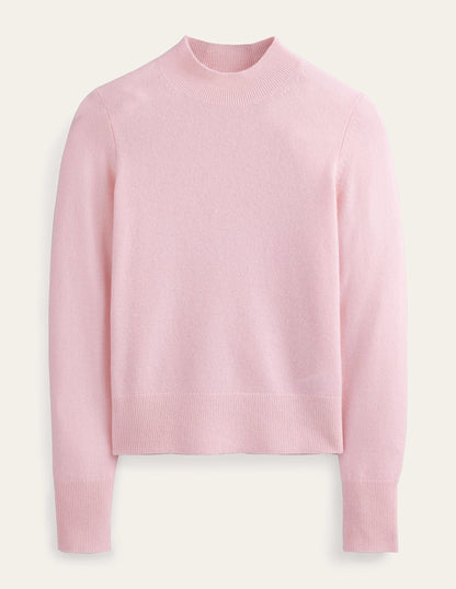 Cashmere Stand Neck Jumper-Marshmallow Pink-5
