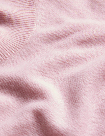 Cashmere Stand Neck Jumper-Marshmallow Pink-6