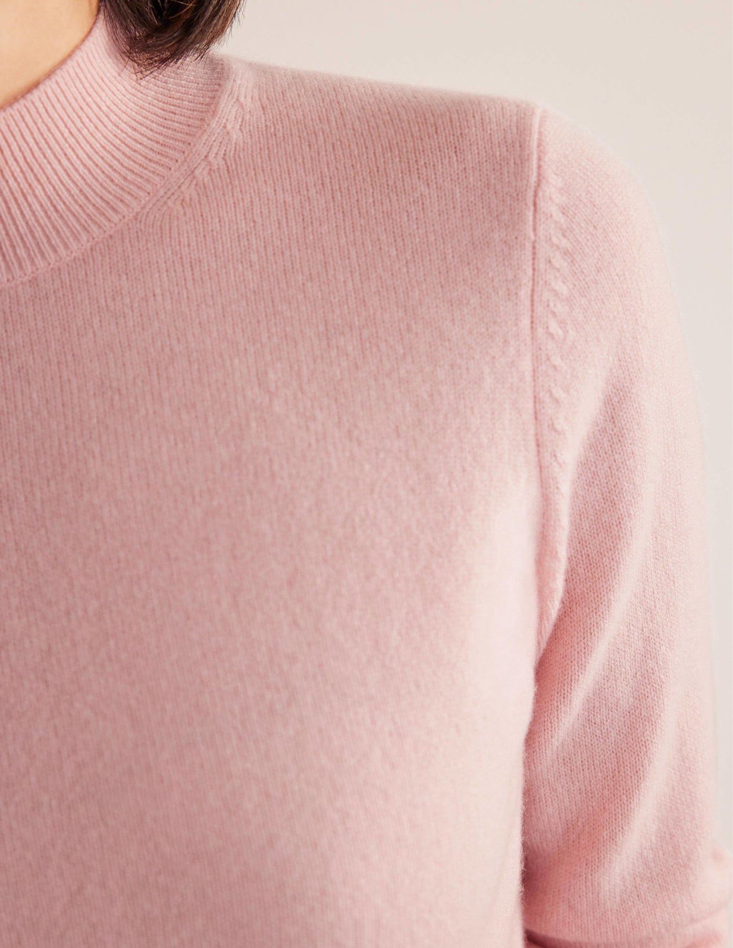 Cashmere Stand Neck Jumper-Marshmallow Pink