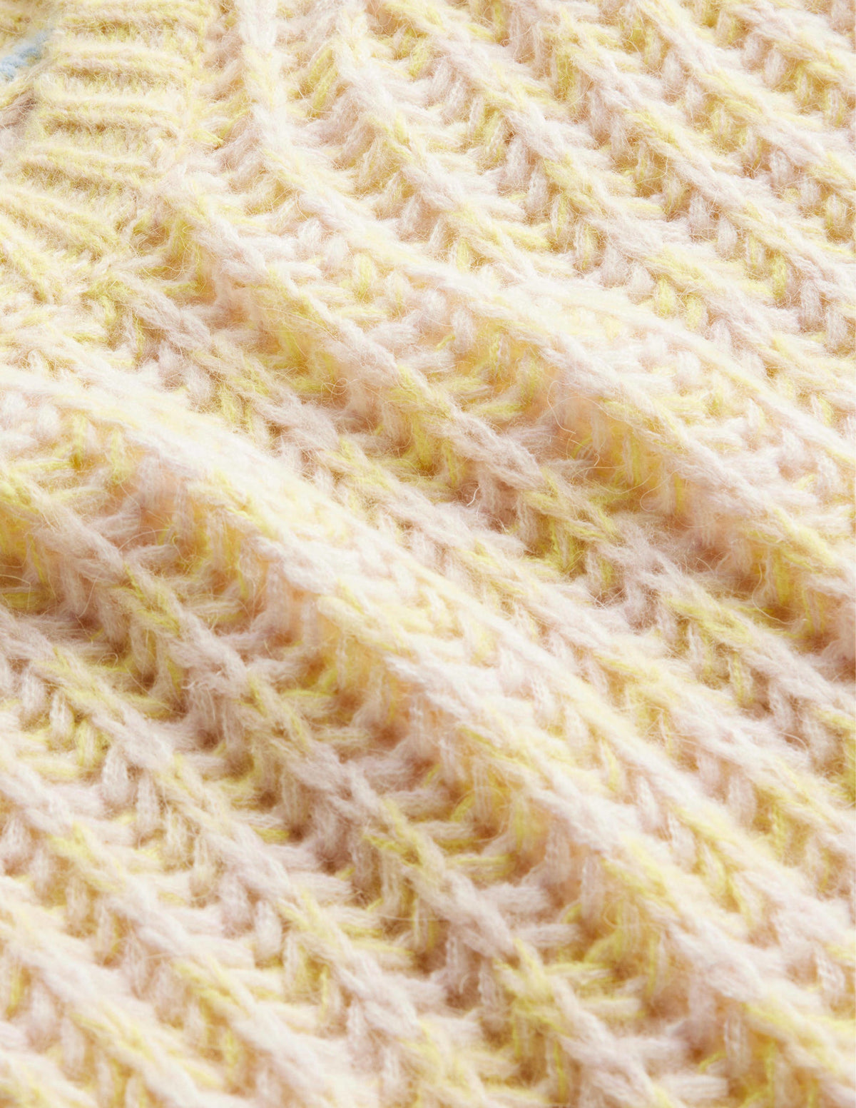 Wide Rib Fluffy Jumper-Yellow Marl-3