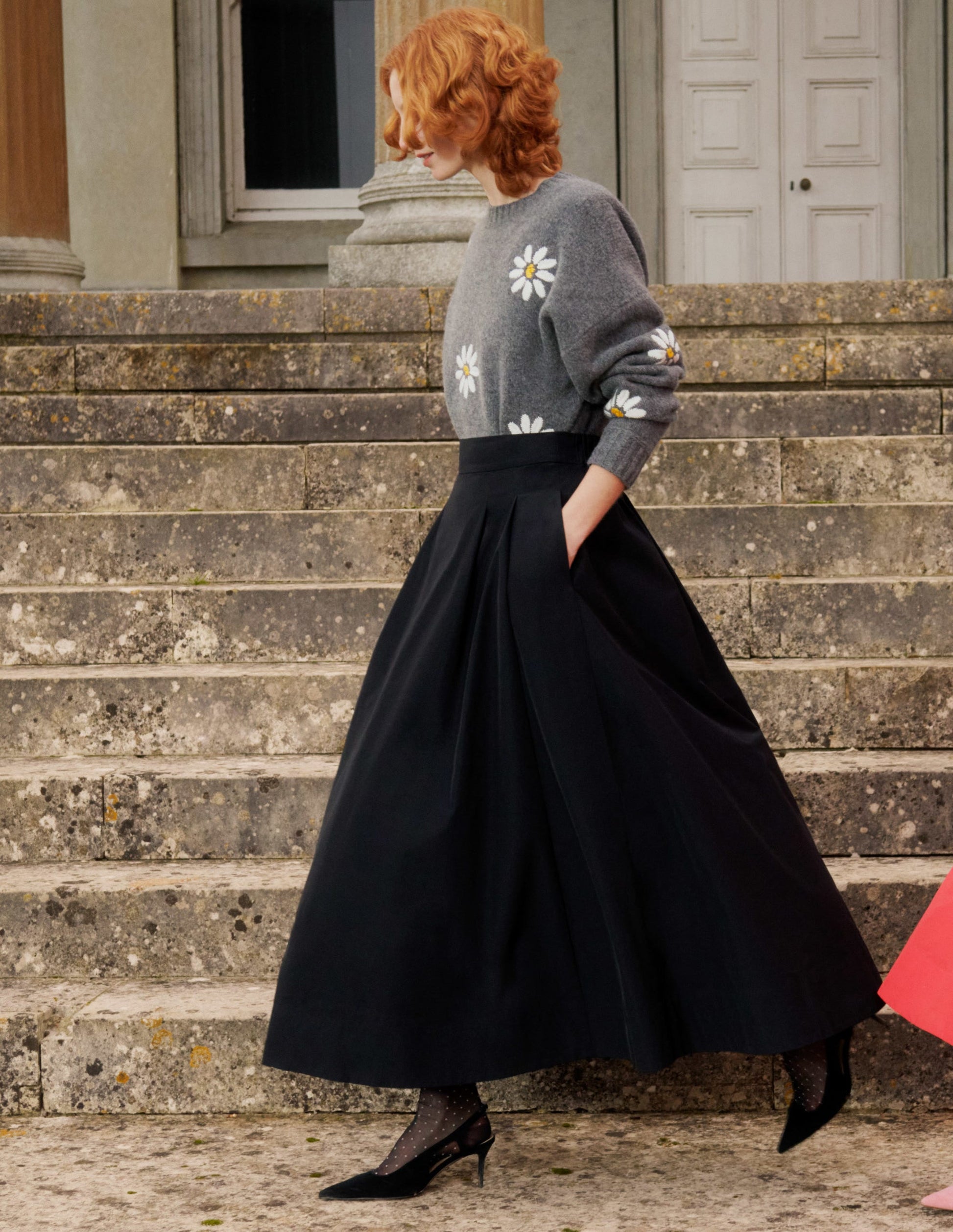 Embellished Wool Jumper-Dark Grey Melange-7