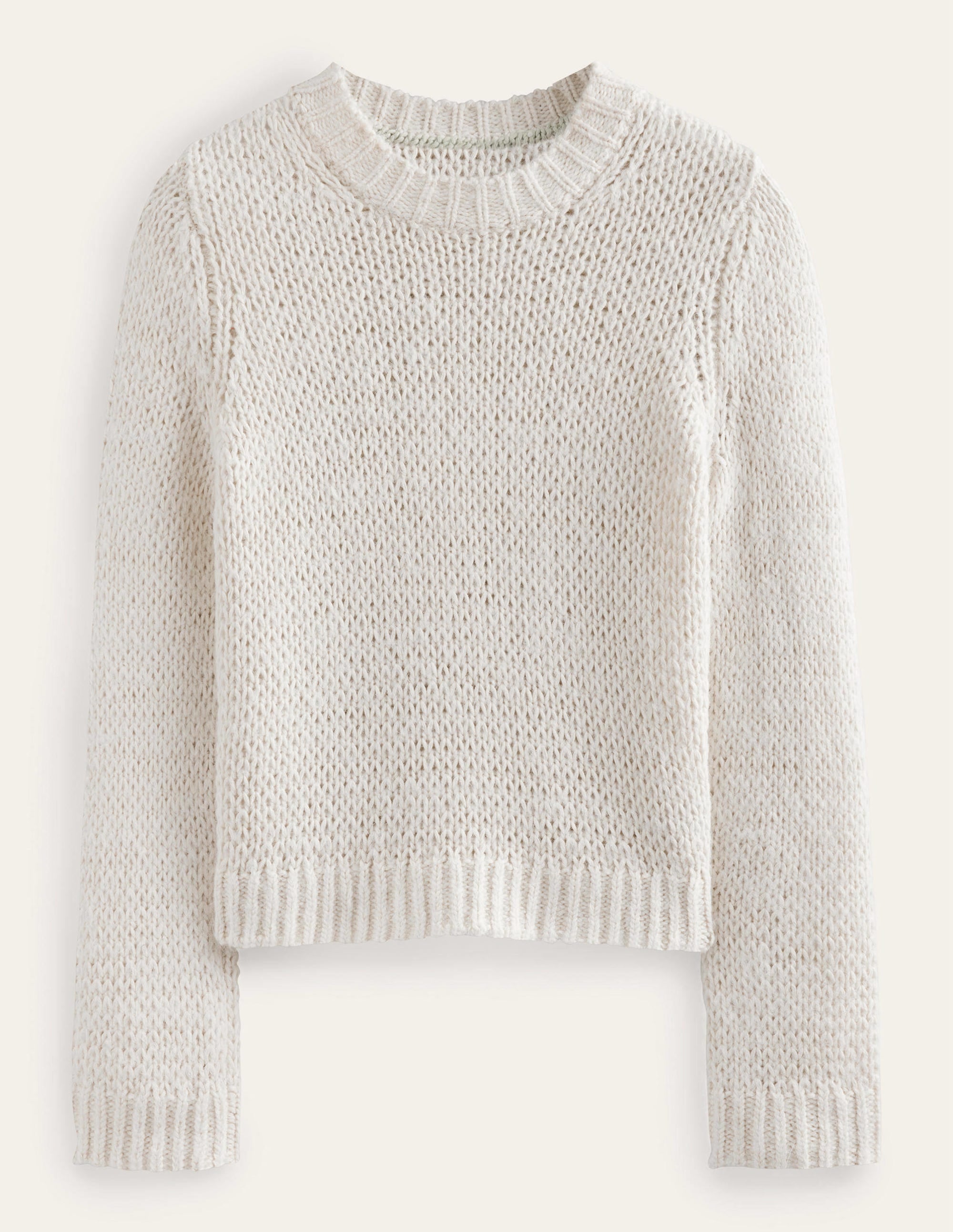 Fluffy Open Stitch Jumper-Warm Ivory - Image 5