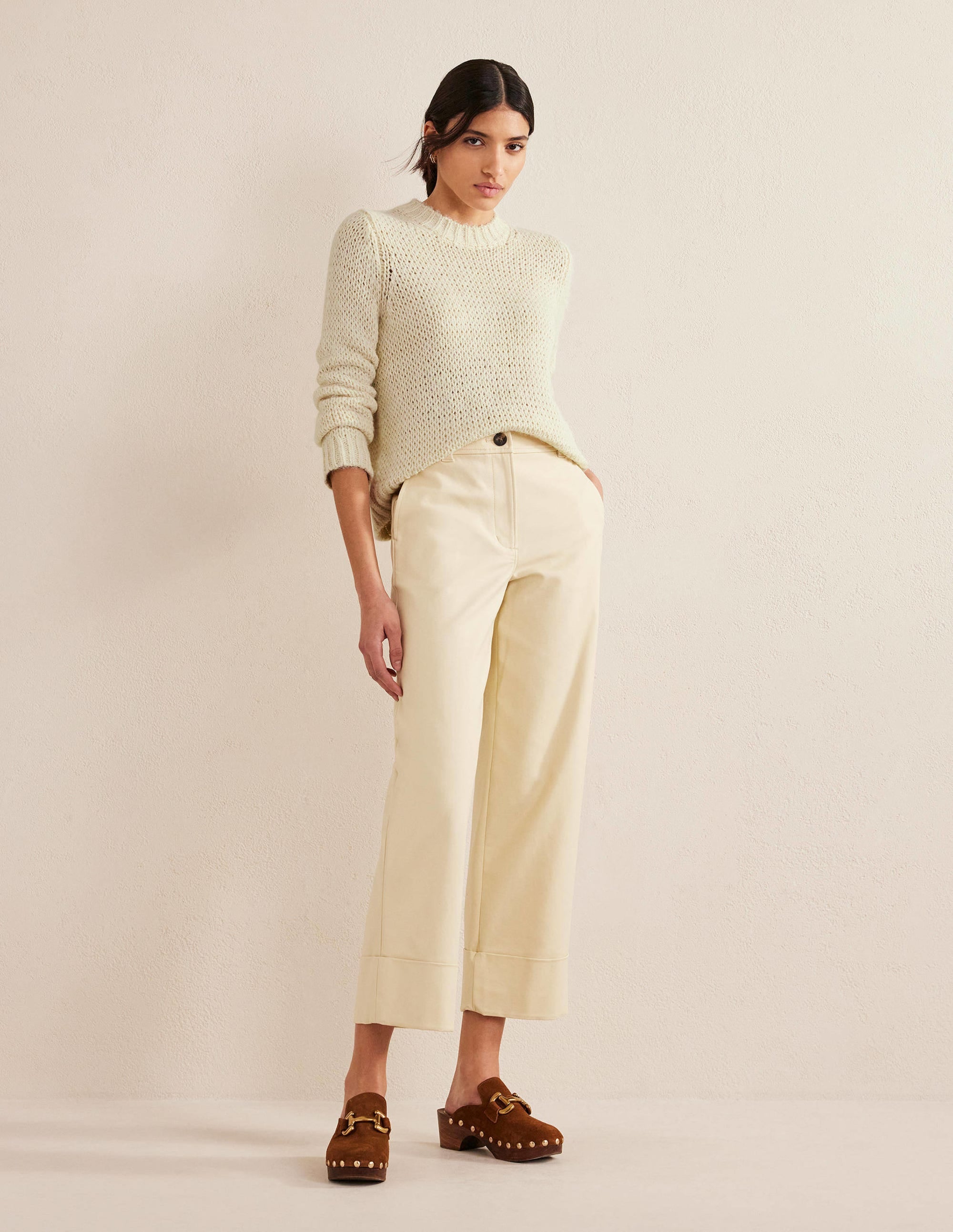 Fluffy Open Stitch Jumper-Warm Ivory - Image 4