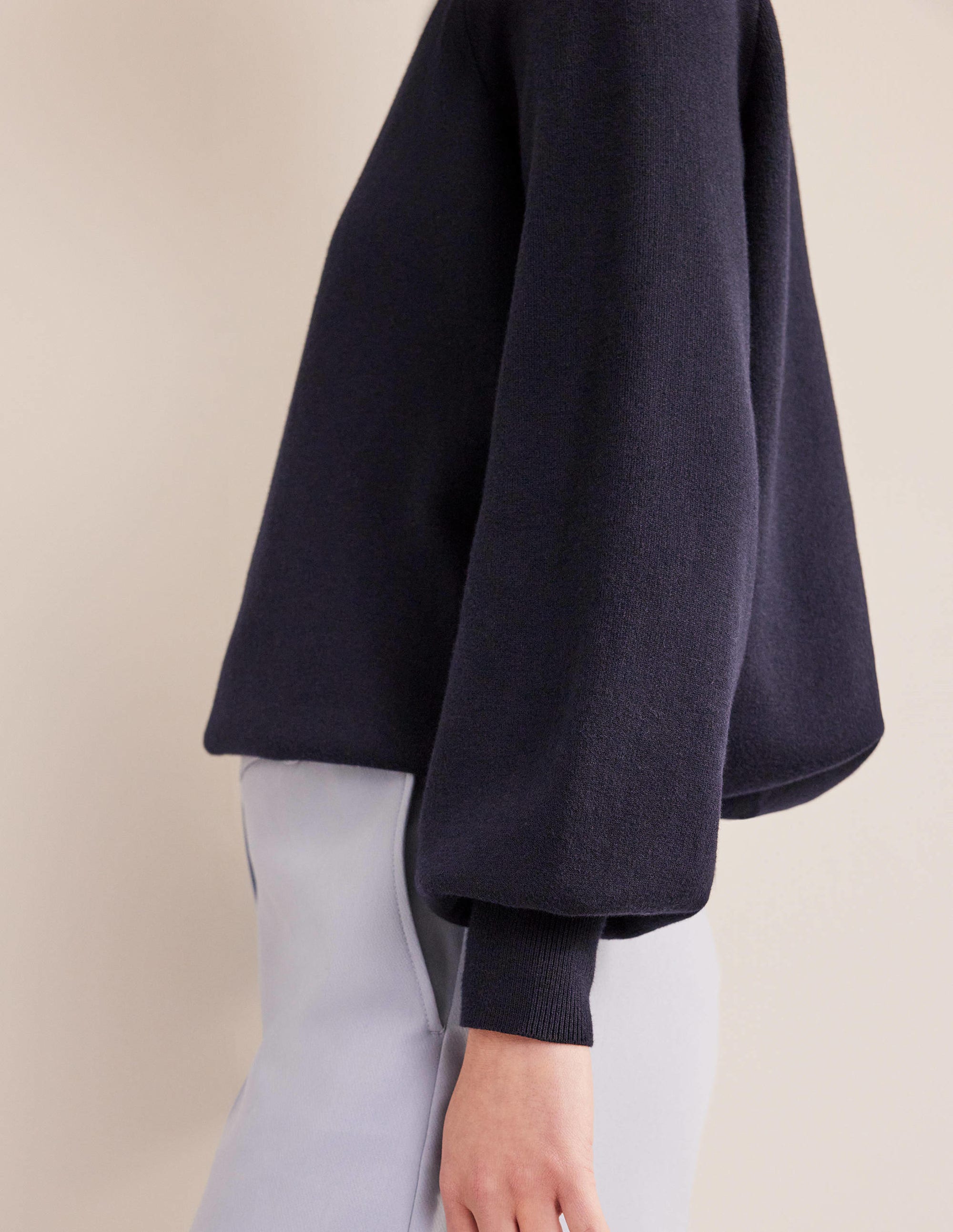 Crew Neck Jumper-Navy - Image 2