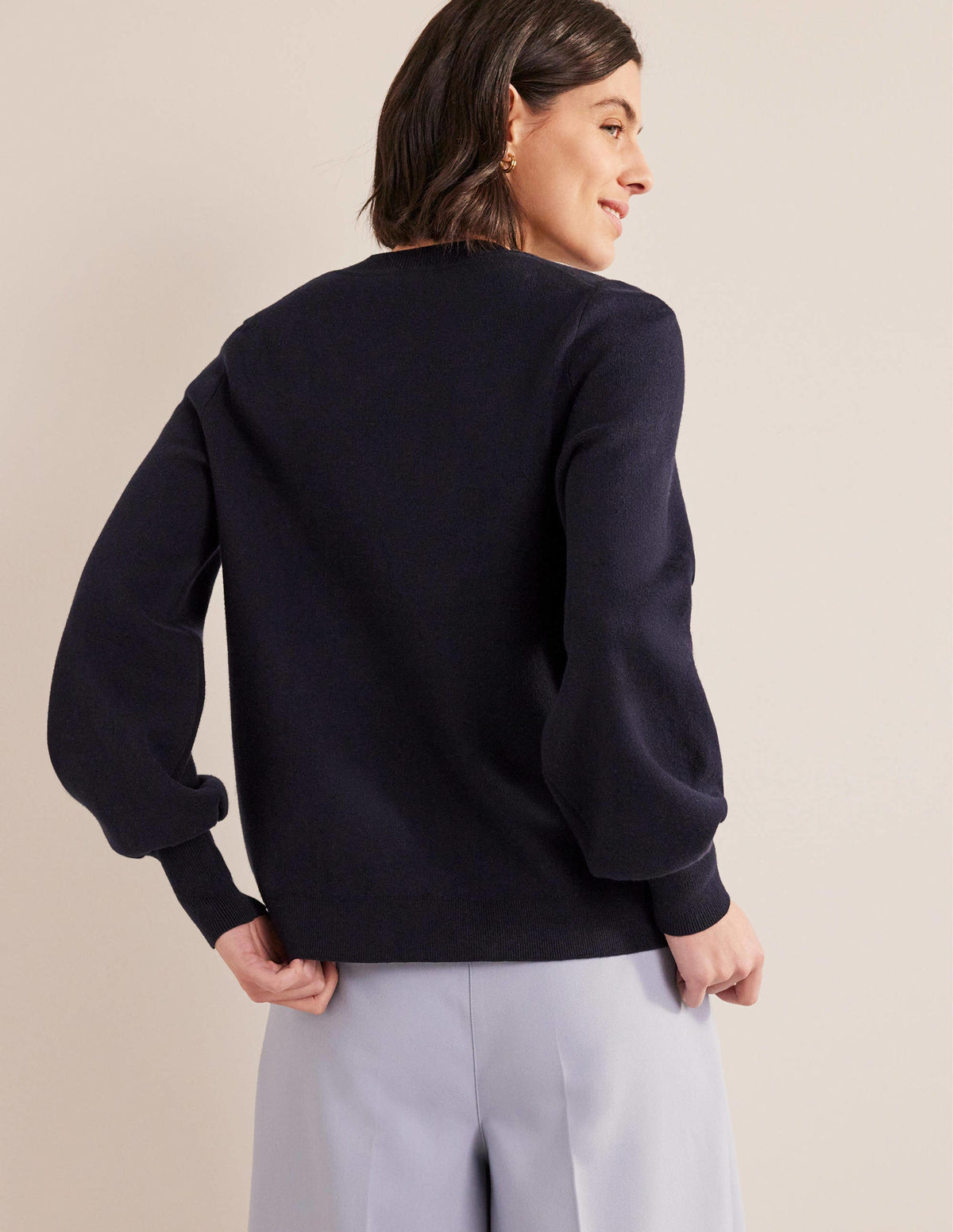 Crew Neck Jumper-Navy - Image 3