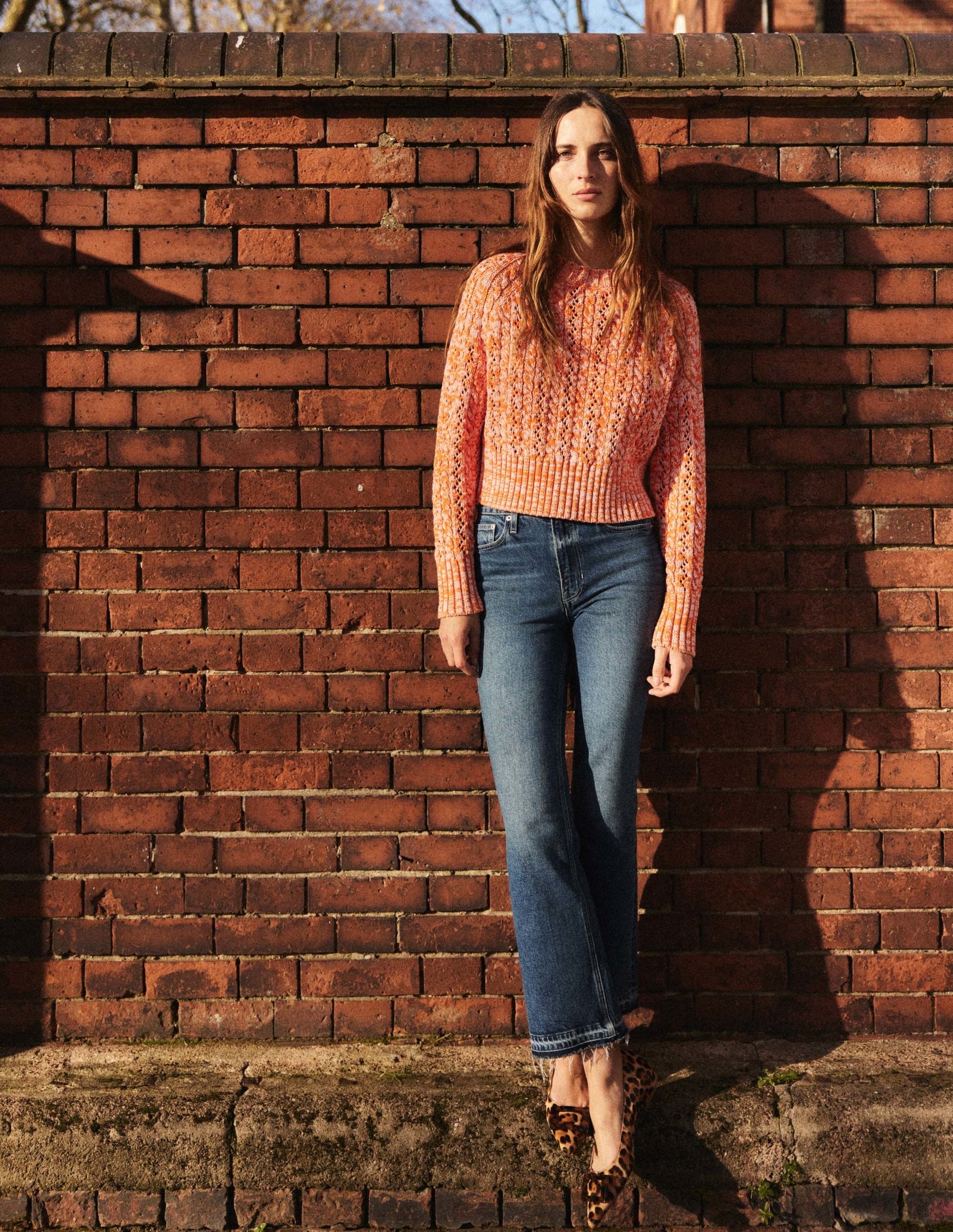 Marled Cable Jumper-Orange, Pink Marl-6