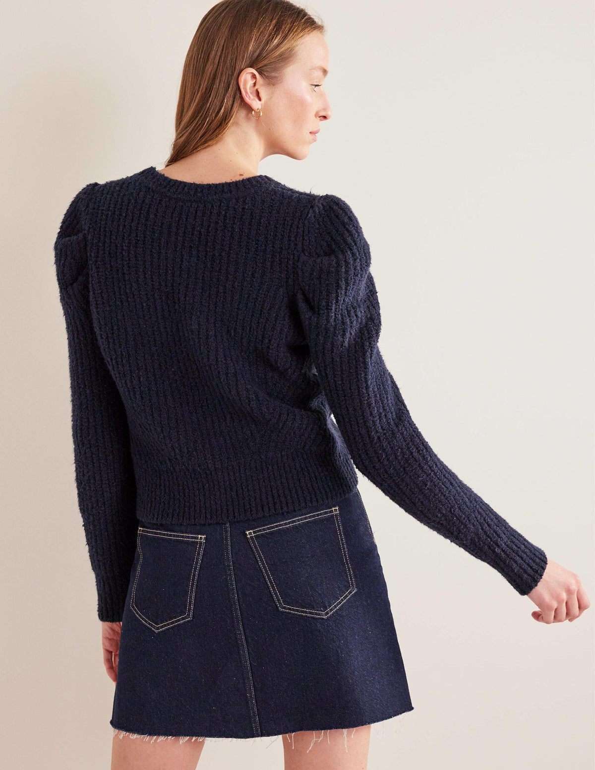Engineered Rib Pleat Jumper-Navy-3