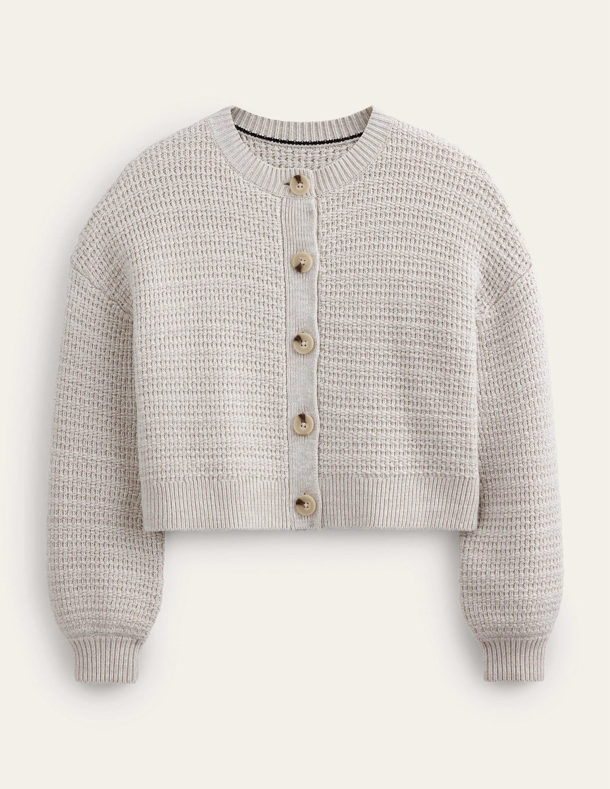 Textured Knitted Bomber Jacket-Silver Melange - Image 5