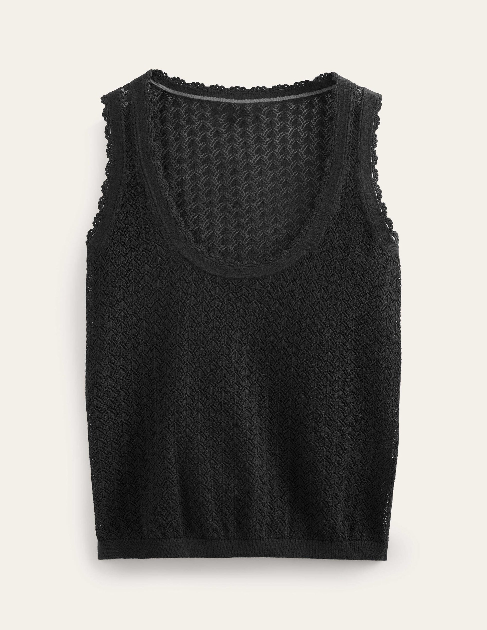 Pointelle Tank-Black-5