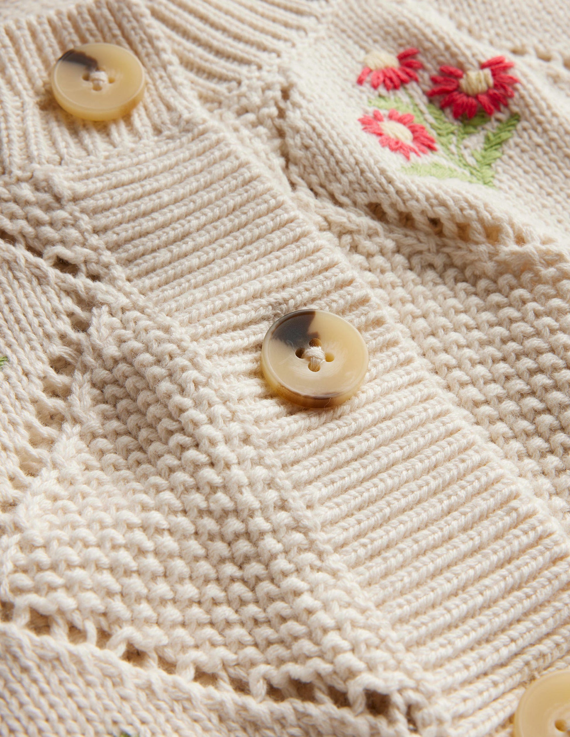 Cropped Embroidered Cardigan-Warm Ivory Embroidery-6