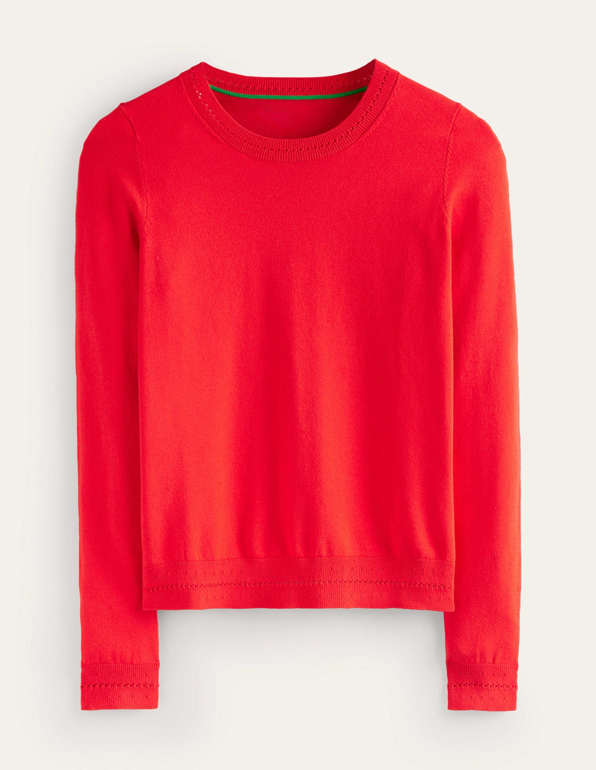 Catriona Cotton Crew Jumper-Flamenco Red-6