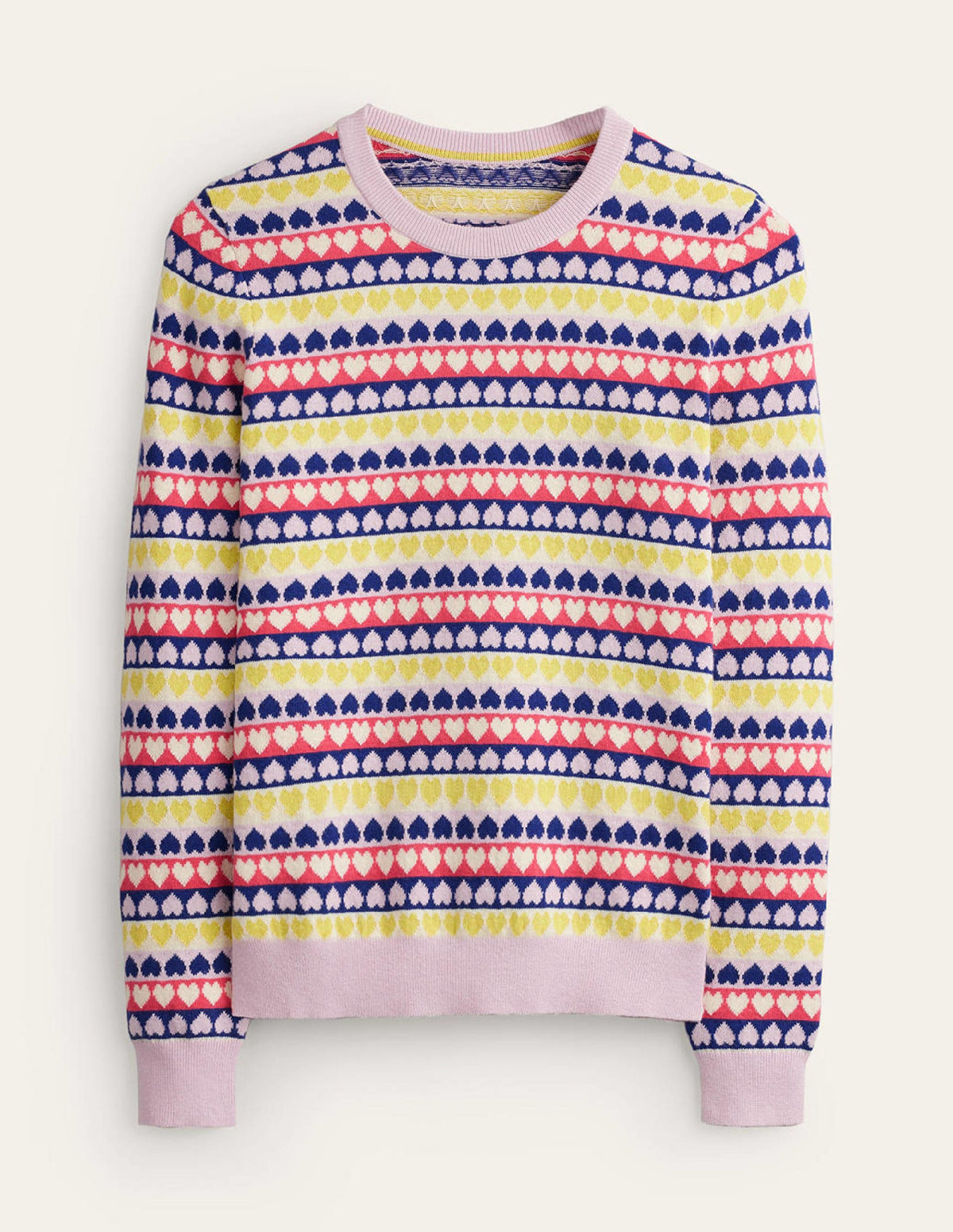 Isabel Heart Fair Isle Jumper-Multi, Ivory Geo Heart - Image 5