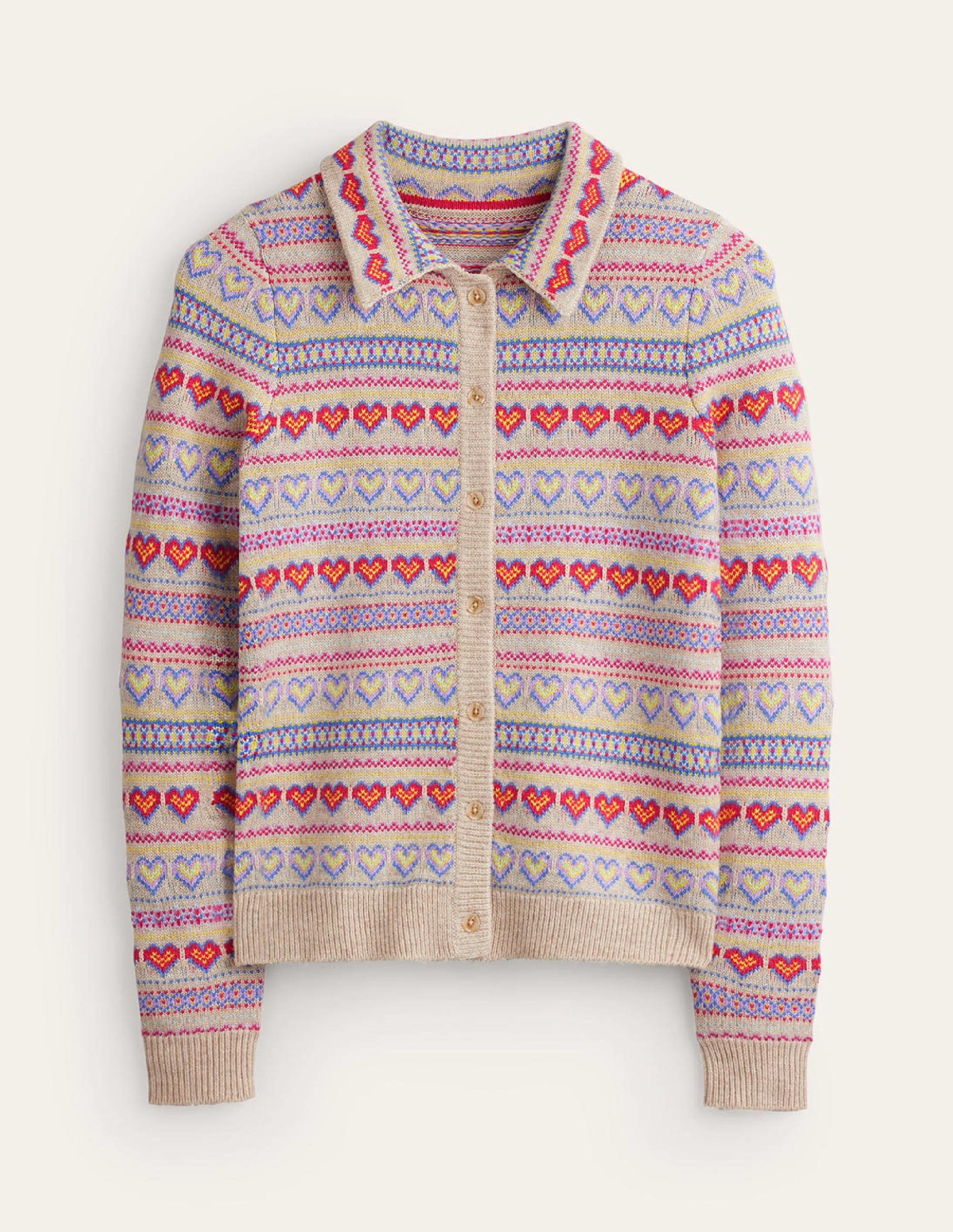 Eliza Heart Fair Isle Cardigan-Chinchilla Melange Fair Isle - Image 5