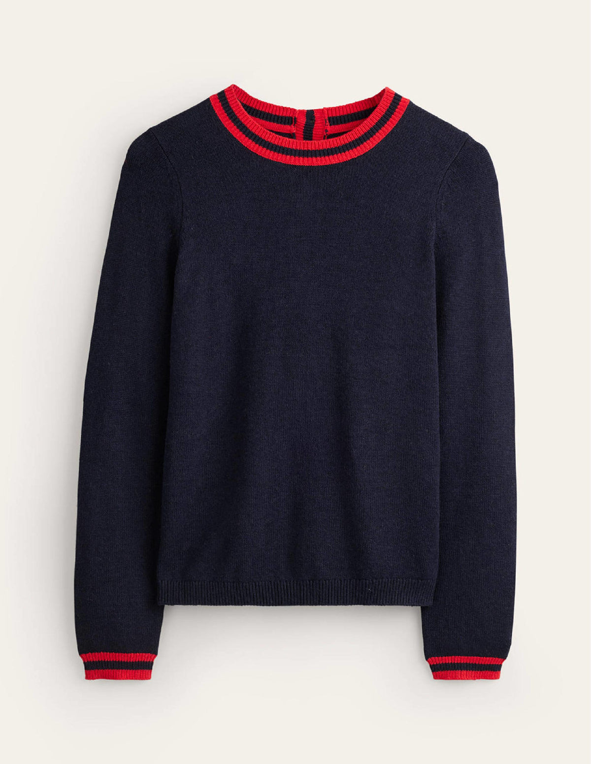 Cecily Button Back Jumper-Navy, Brand Stripe - Image 5