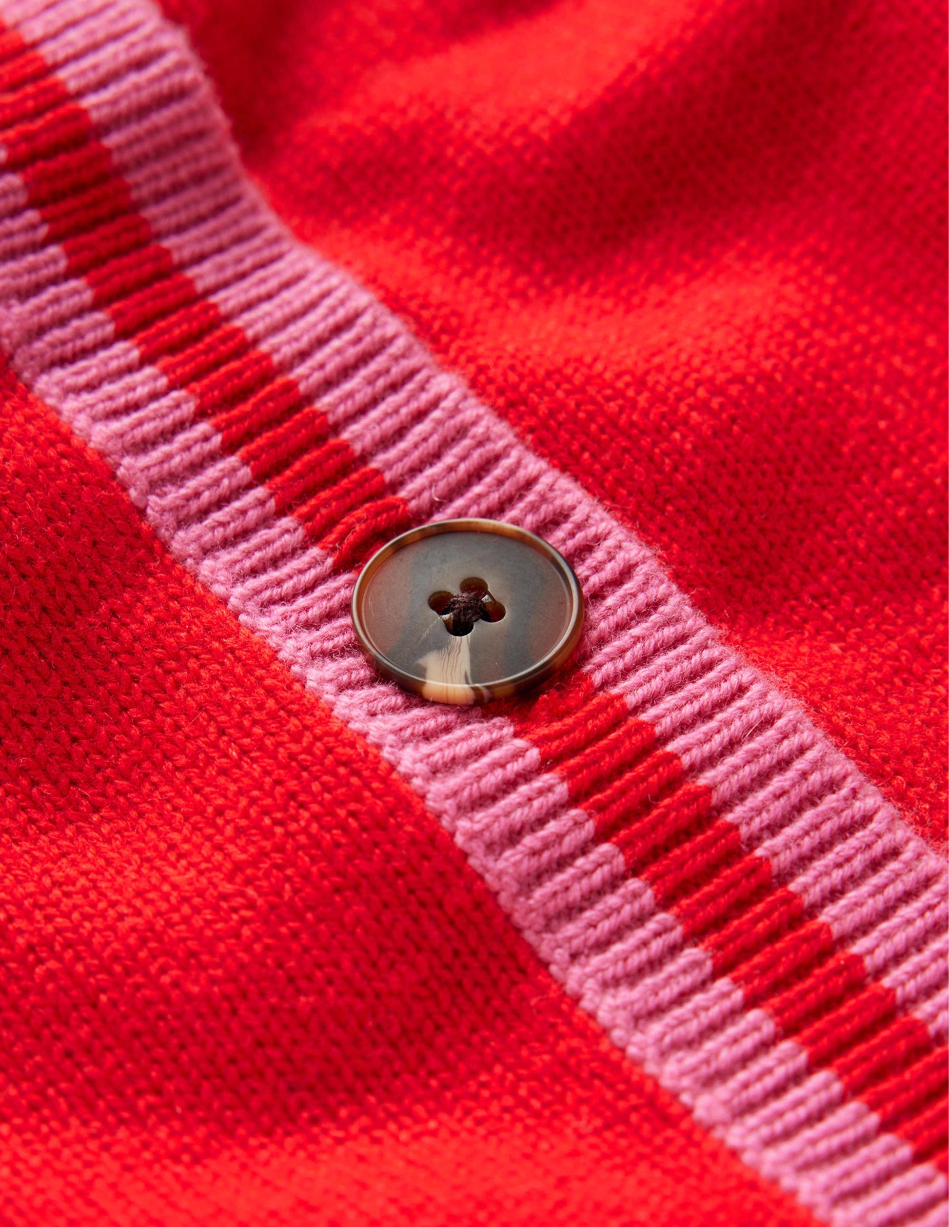 Cecily Button Back Jumper-Post Box Red, Brand Stripe-7
