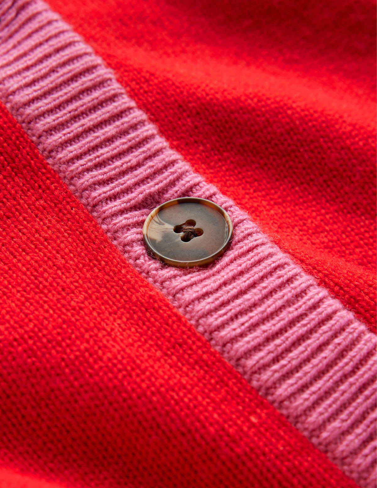 Alma Contrast Trim Cardigan-Post Box Red, Party Pink - Image 7