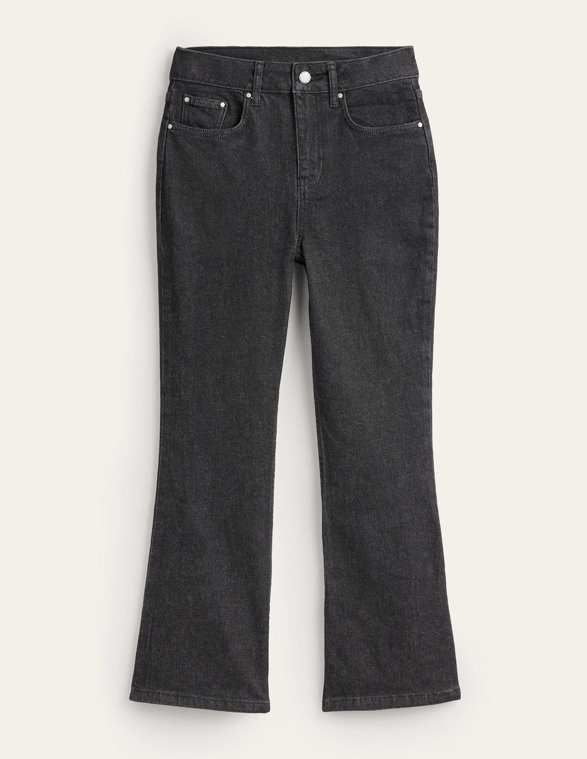 Fitted Cropped Flare Jeans-Black - Image 7