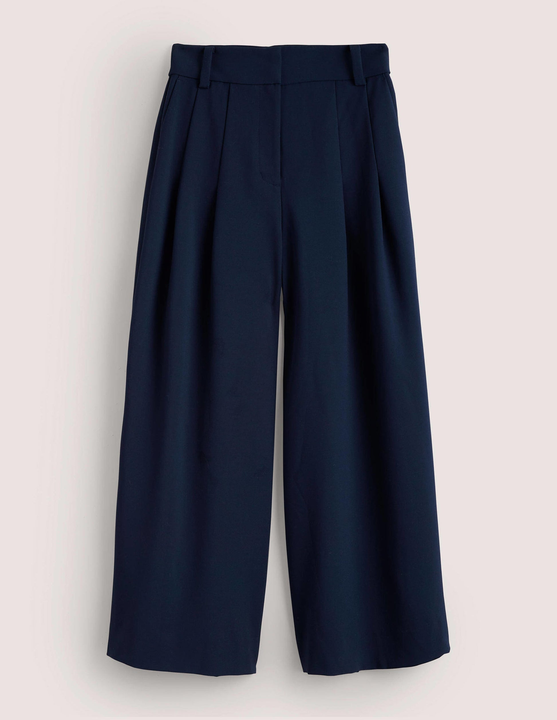 Wide Leg Fluid Culottes-Navy-6