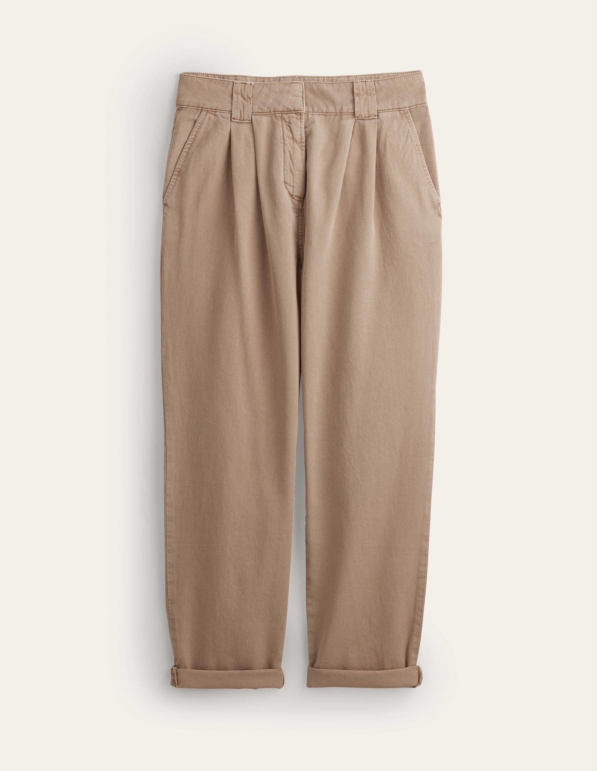 Washed Cotton Casual Trousers-Doe - Image 6