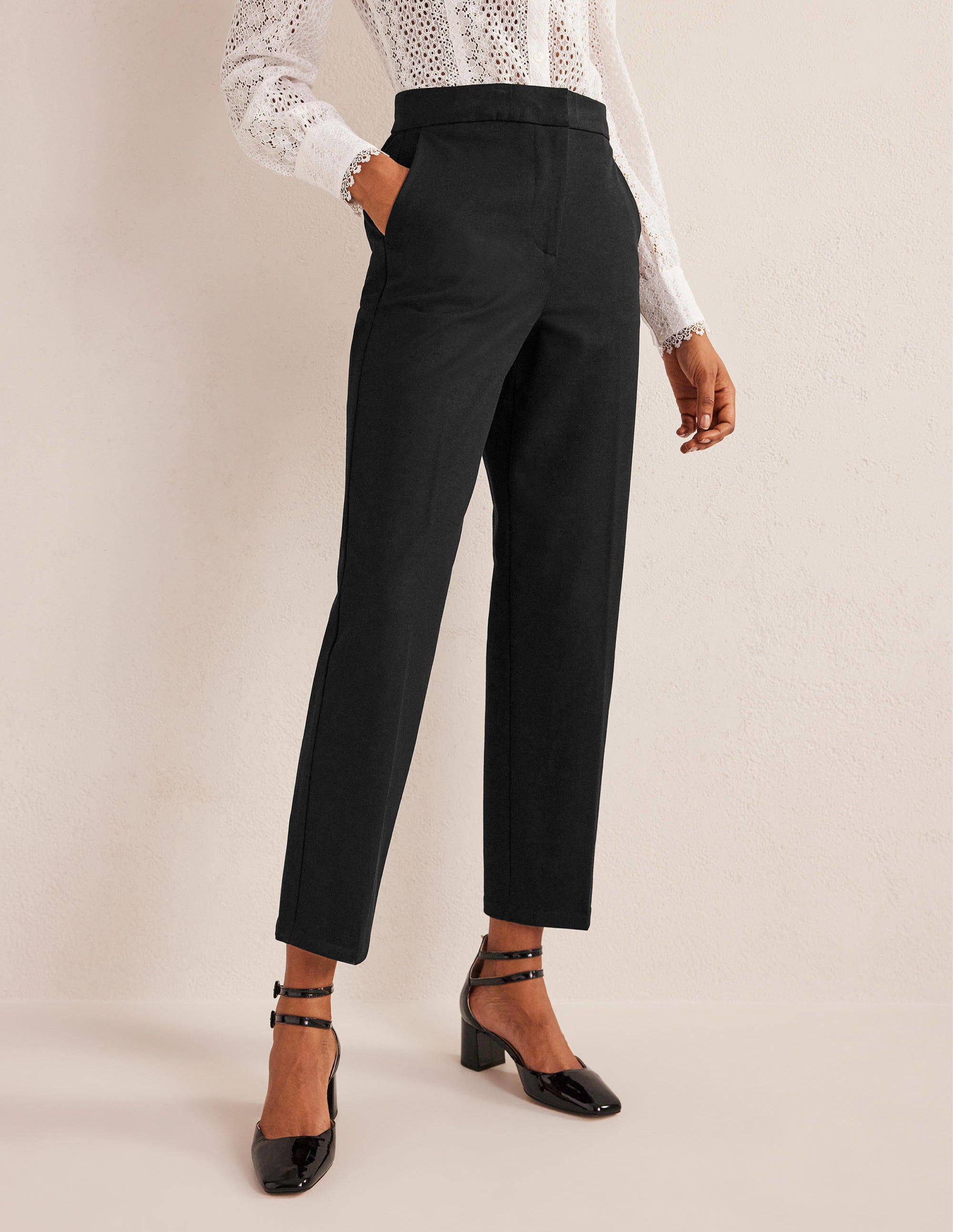Bi-Stretch Tapered Trousers-Black - Image 4