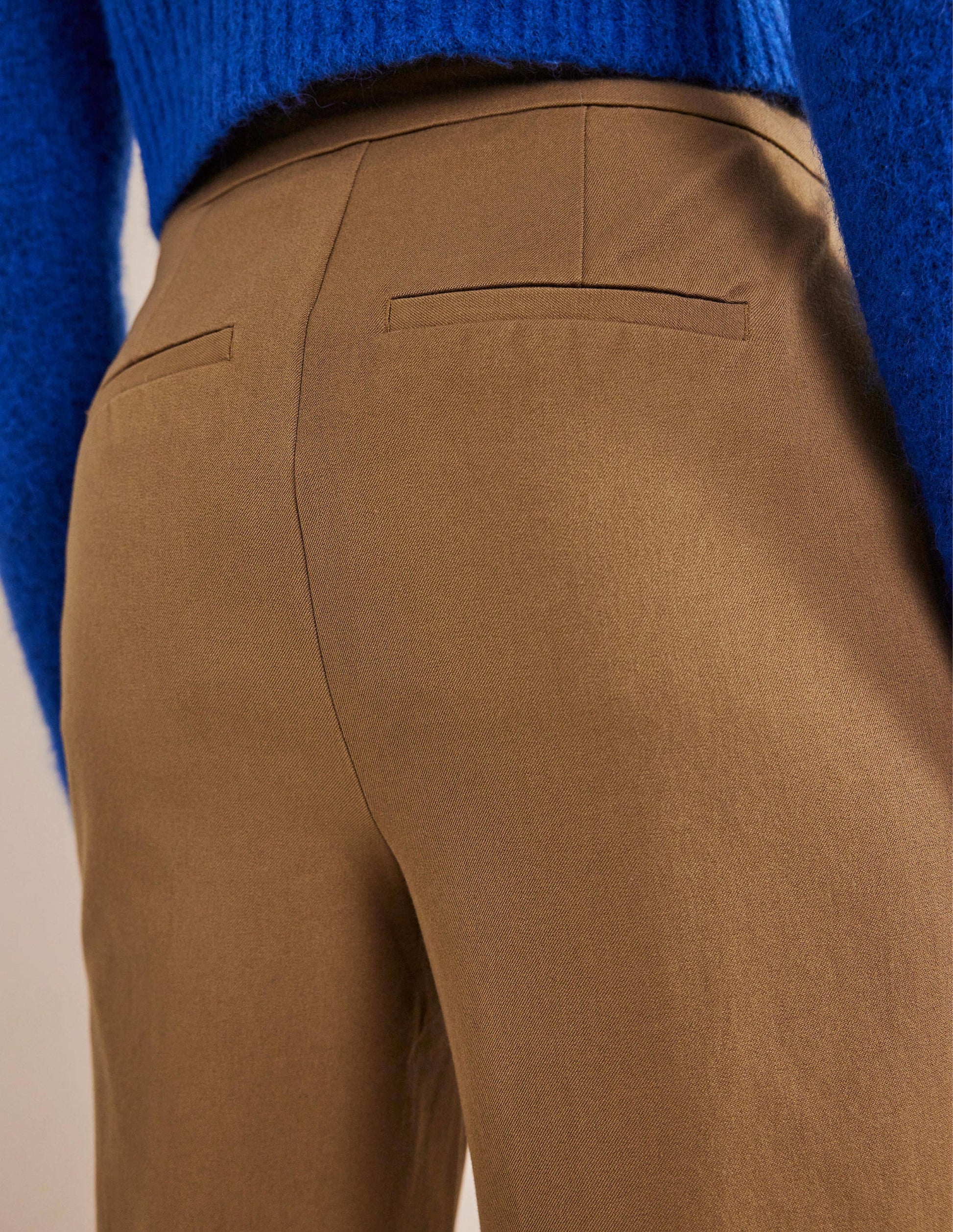 Bi-Stretch Tapered Trousers-Caramel Cream-4
