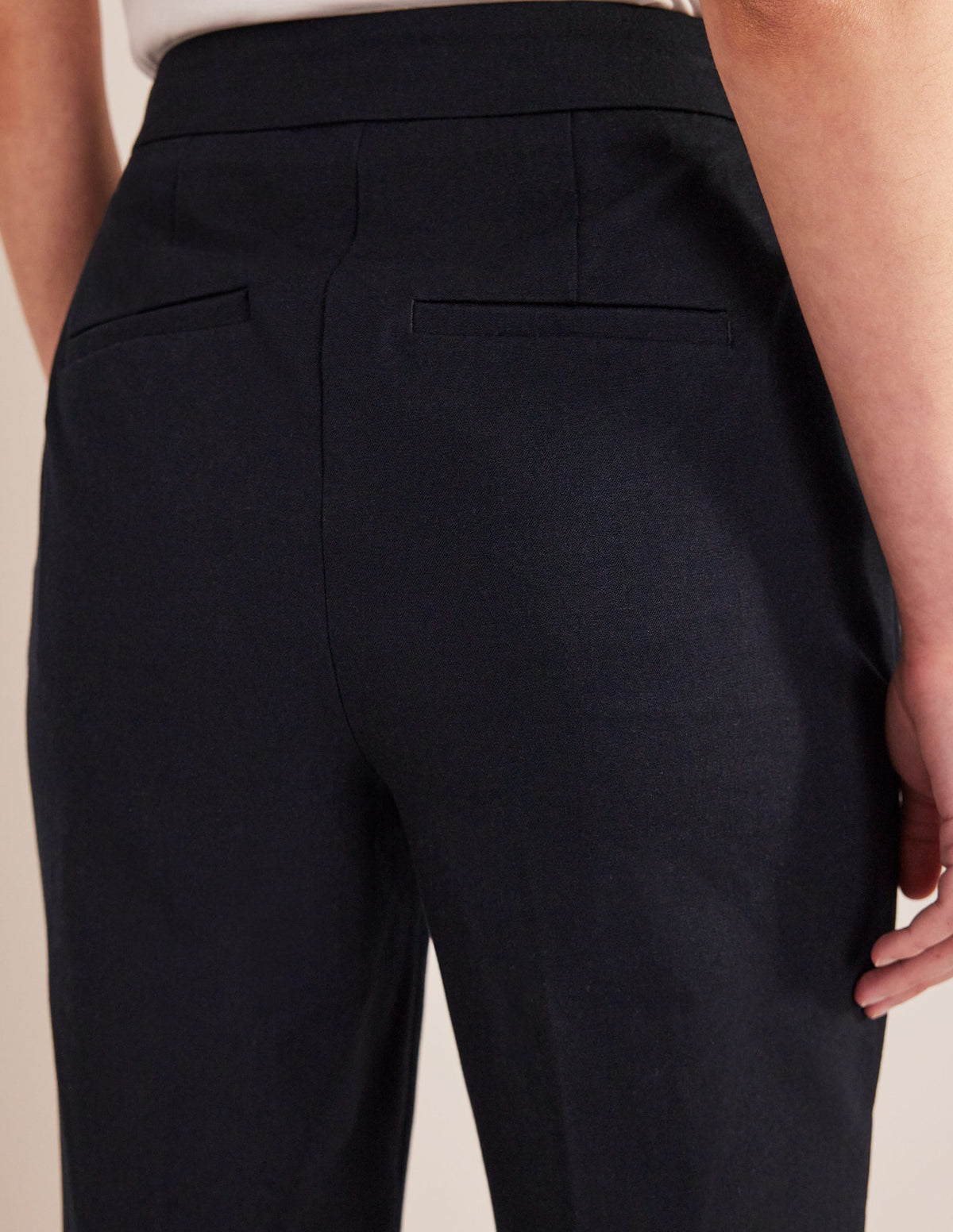 Bi-Stretch Tapered Trousers-Navy-2