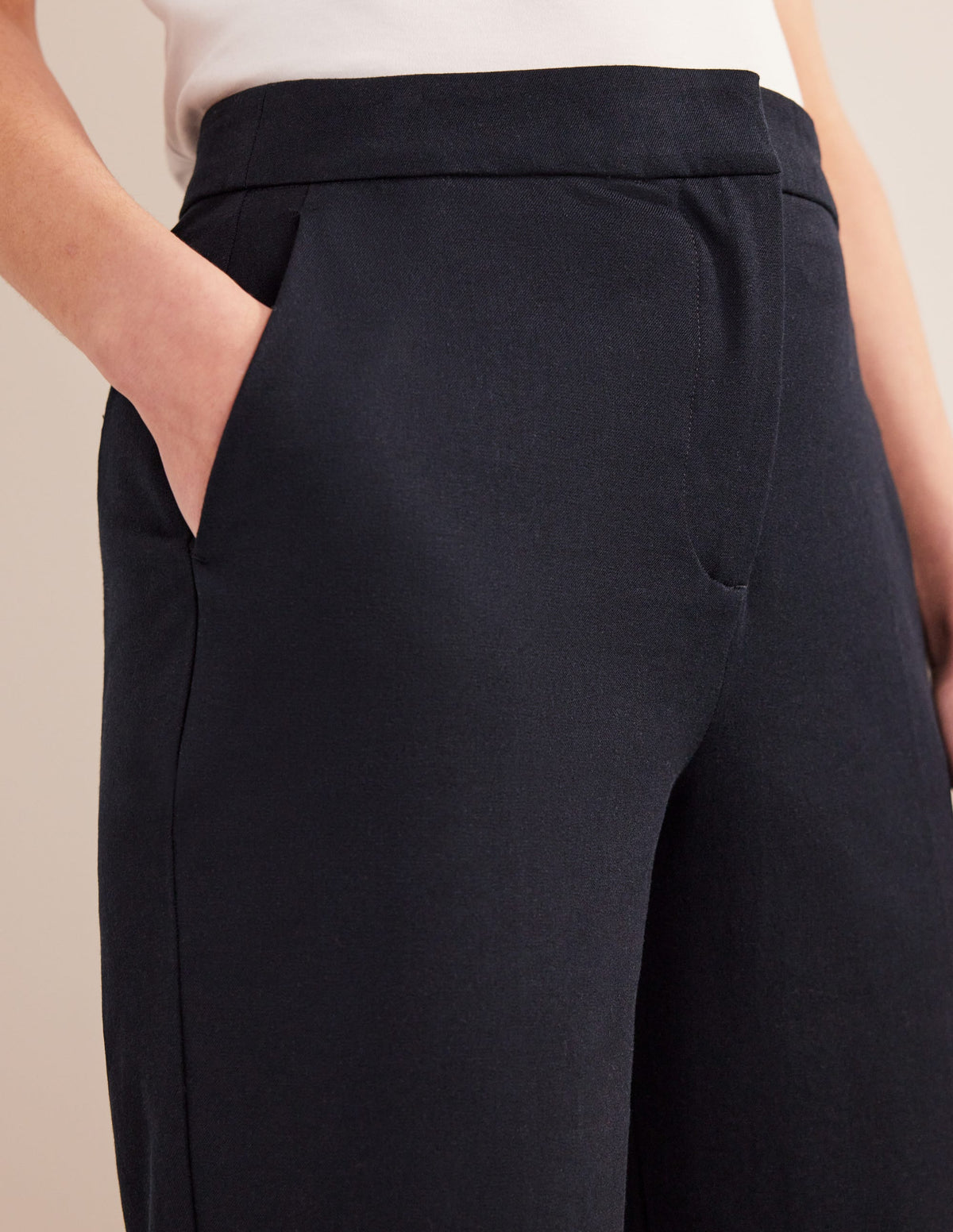 Bi-Stretch Tapered Trousers-Navy - Image 5