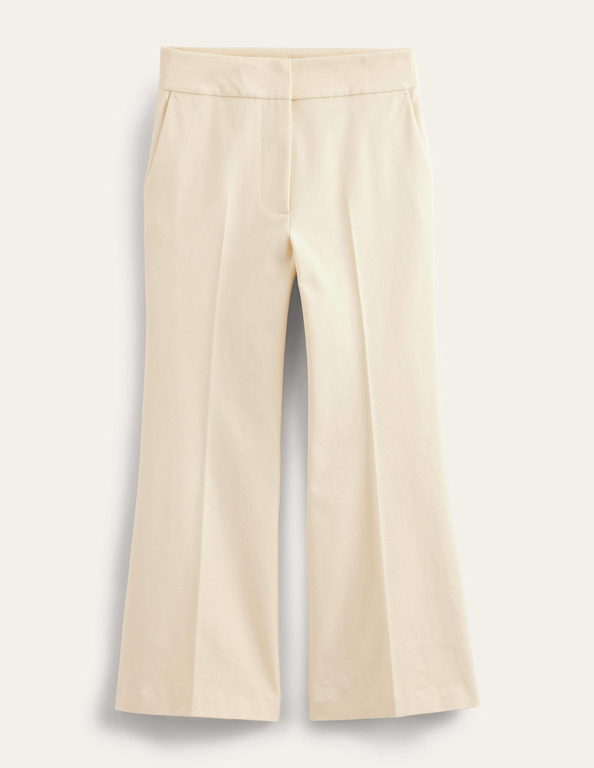 Bi-Stretch Crop Flare Trousers-Dorset Cream - Image 5