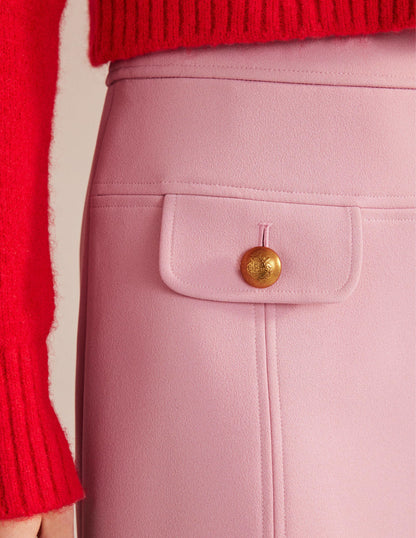 Tailored A-line Mini Skirt-Cameo Pink-2