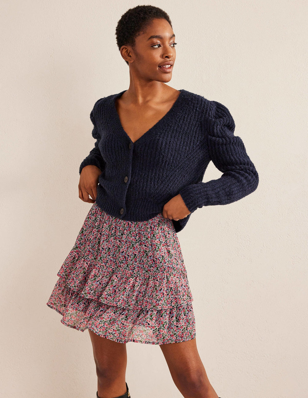Ruffle Mini Skirt-Multi, Petal Toile-1