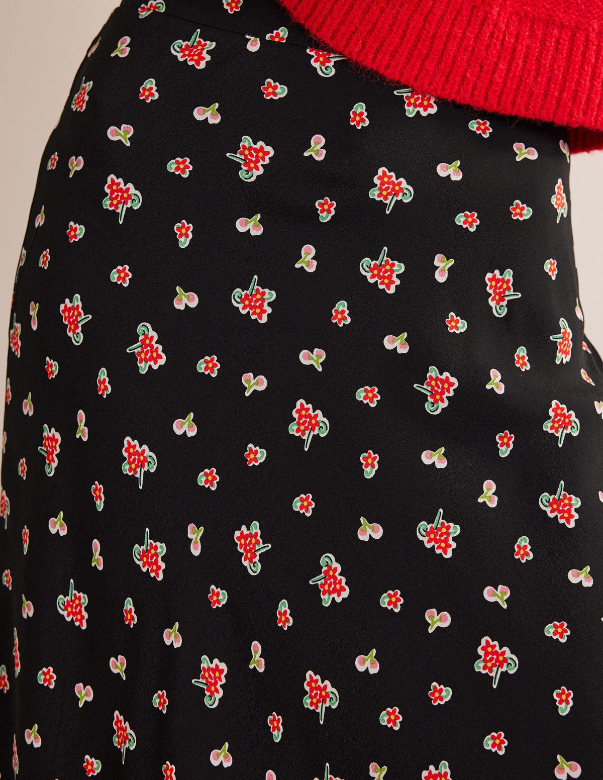 Cecelia Midi Skirt-Black, Rose Pop - Image 2
