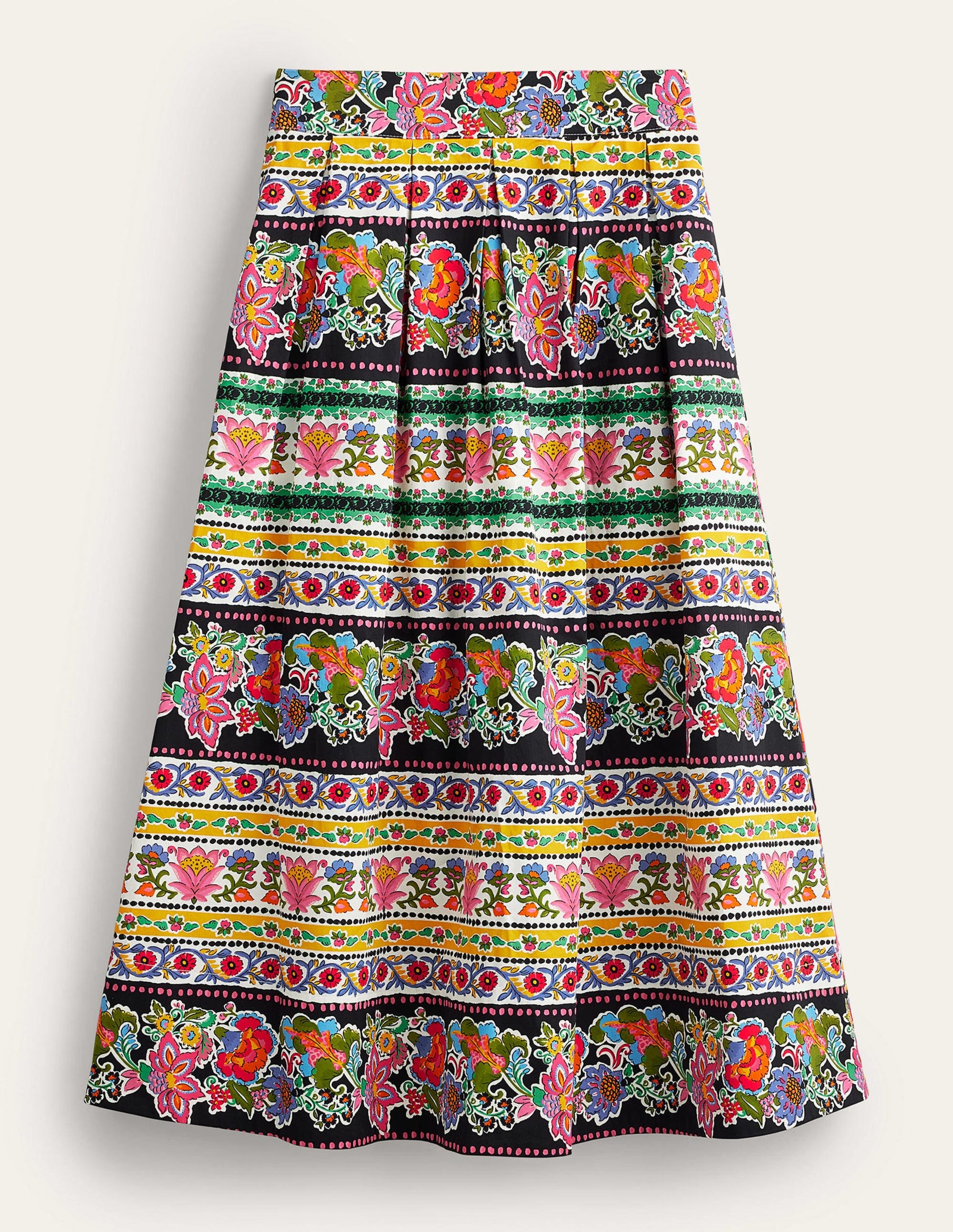 Pleated Full Midi Skirt-Multi, Tapestry Stripe-5
