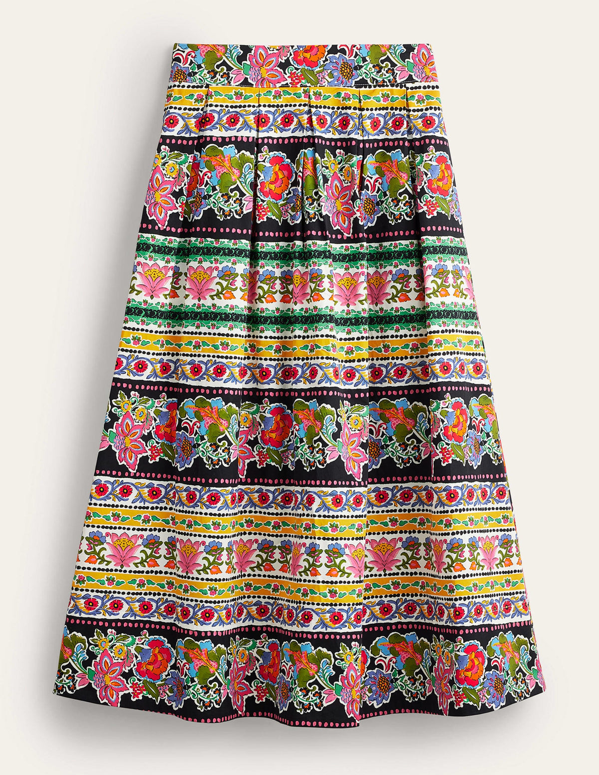 Pleated Full Midi Skirt-Multi, Tapestry Stripe - Image 5